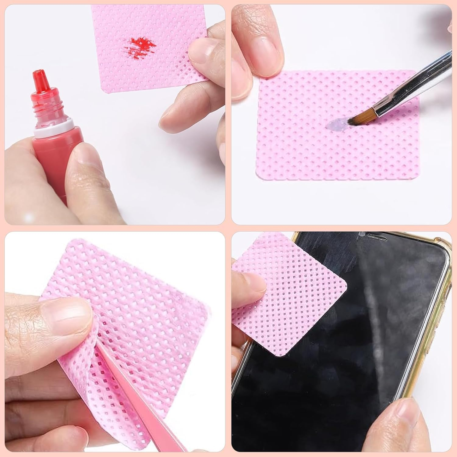 200 Pcs Nail Polish Remover Pads - Nail Polish Soaking Pads | Soft Non Woven Fabric Nail Wipes Super Absorbent Nail Polish Remover Pads, Paint Polish Remover Pads image number 3