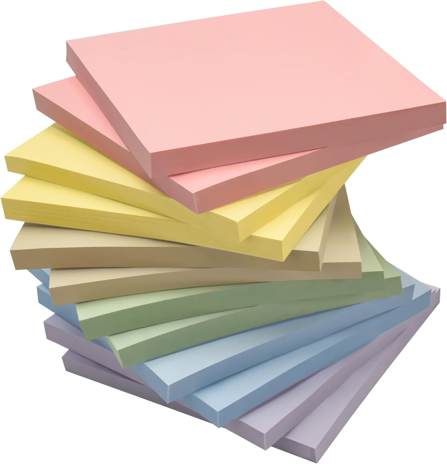 Rorupopo Bulk Sticky Notes, Morandi Colors Self-Stick Aesthetic, Colorful, 3&rdquo;X3&rdquo;, 12 Pads/Pack 50 Sheets/Pad Total 600 Sheets,Easy to Post for Home,School,Office, Notebook-Style 5