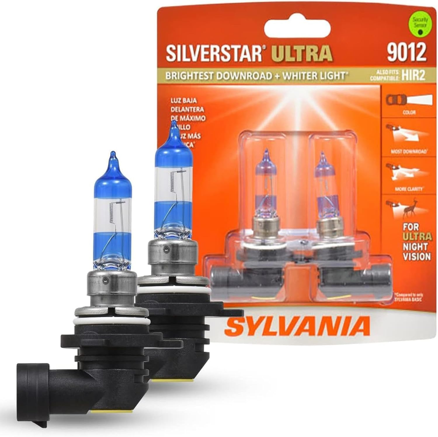 SYLVANIA - 9012 Silverstar Ultra - High Performance Halogen Headlight Bulb, High Beam, Low Beam and Fog Replacement Bulb, Brightest Downroad with Whiter Light, Tri-Band Technology (Contains 2 Bulbs) image number 3