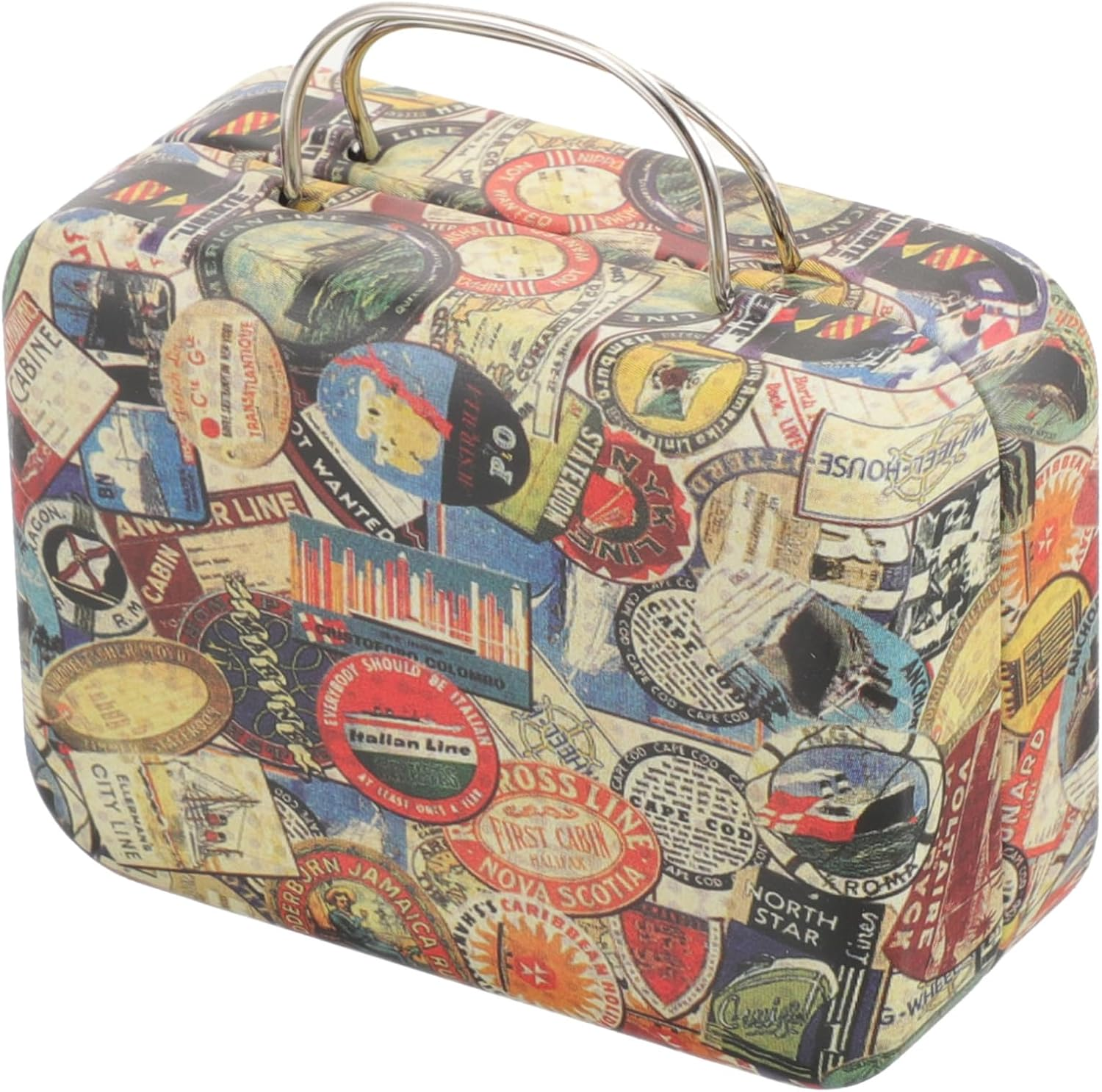 Mini Vintage Eyelash Storage Case Retro Keepsakes Box Decorative Small Suitcase Favor Box for Jewelry Cards and Dresser and Desktop Display image number 2