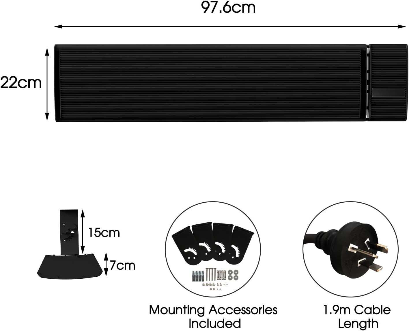 1500W WIFI Infrared Heater for Outdoor, Built-In Thermostat Infrared Heater Strip, Mobile App Control Wall & Ceiling Energy Saving Eco-Friendly Heating Radiant Patio Heater image number 5