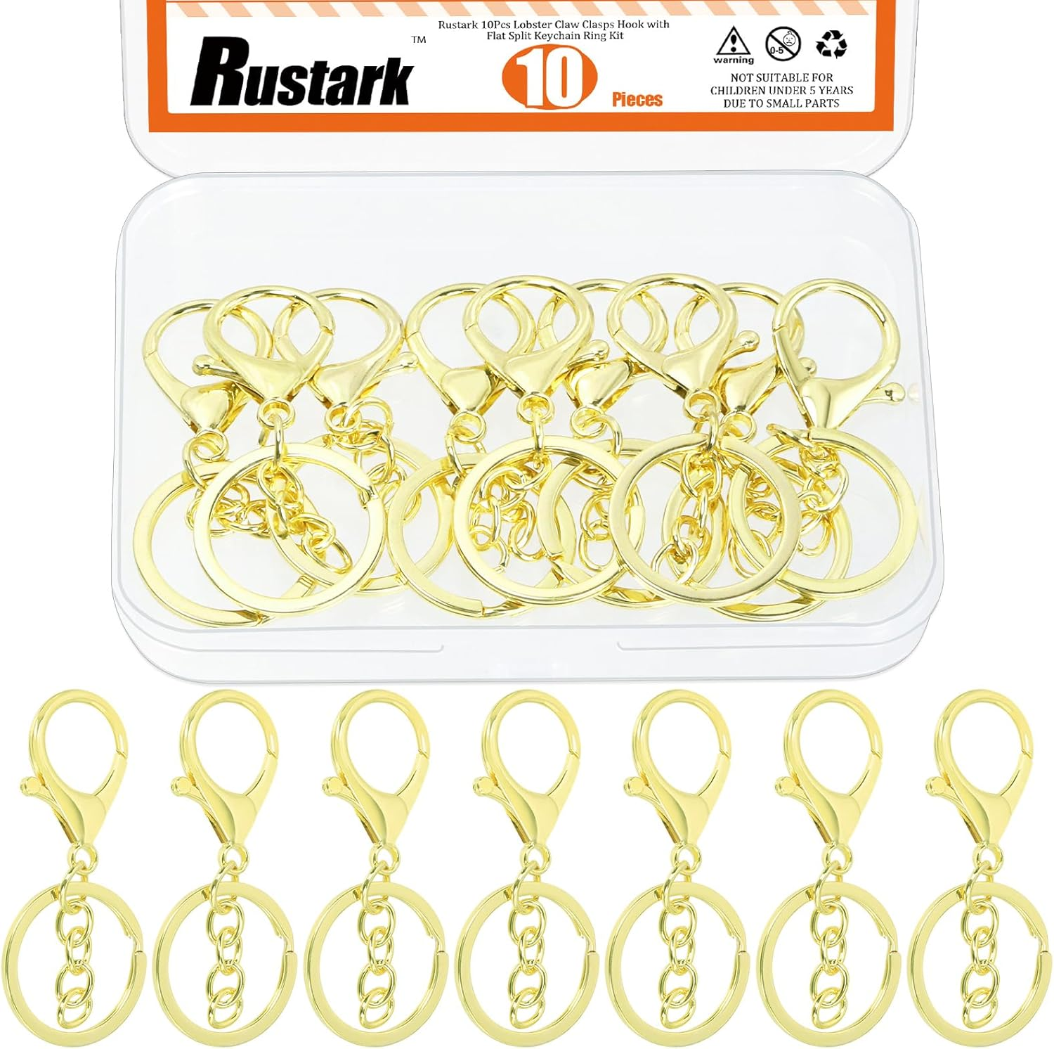 28Pcs 7 Colors Lobster Claw Clasp Keychain Set Swivel Snap Hooks with Key Chain Rings Swivel Trigger Clips with Flat Split Ring Keychain Making Kit for DIY Craft Jewelry Making