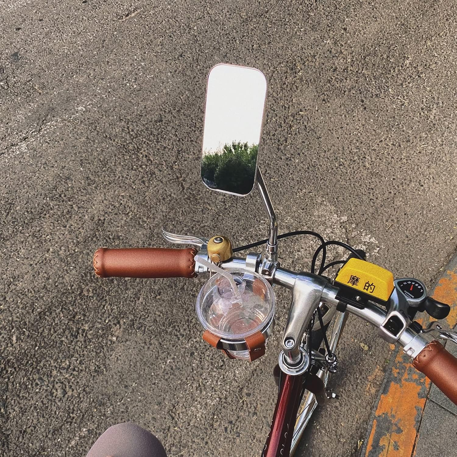 Vintage Bike Mirror Metal Bicycle Mirrors for Handlebars Rearview Cruiser Electric Side Stainless Steel Frame the Retro Parts FG-F1 image number 1