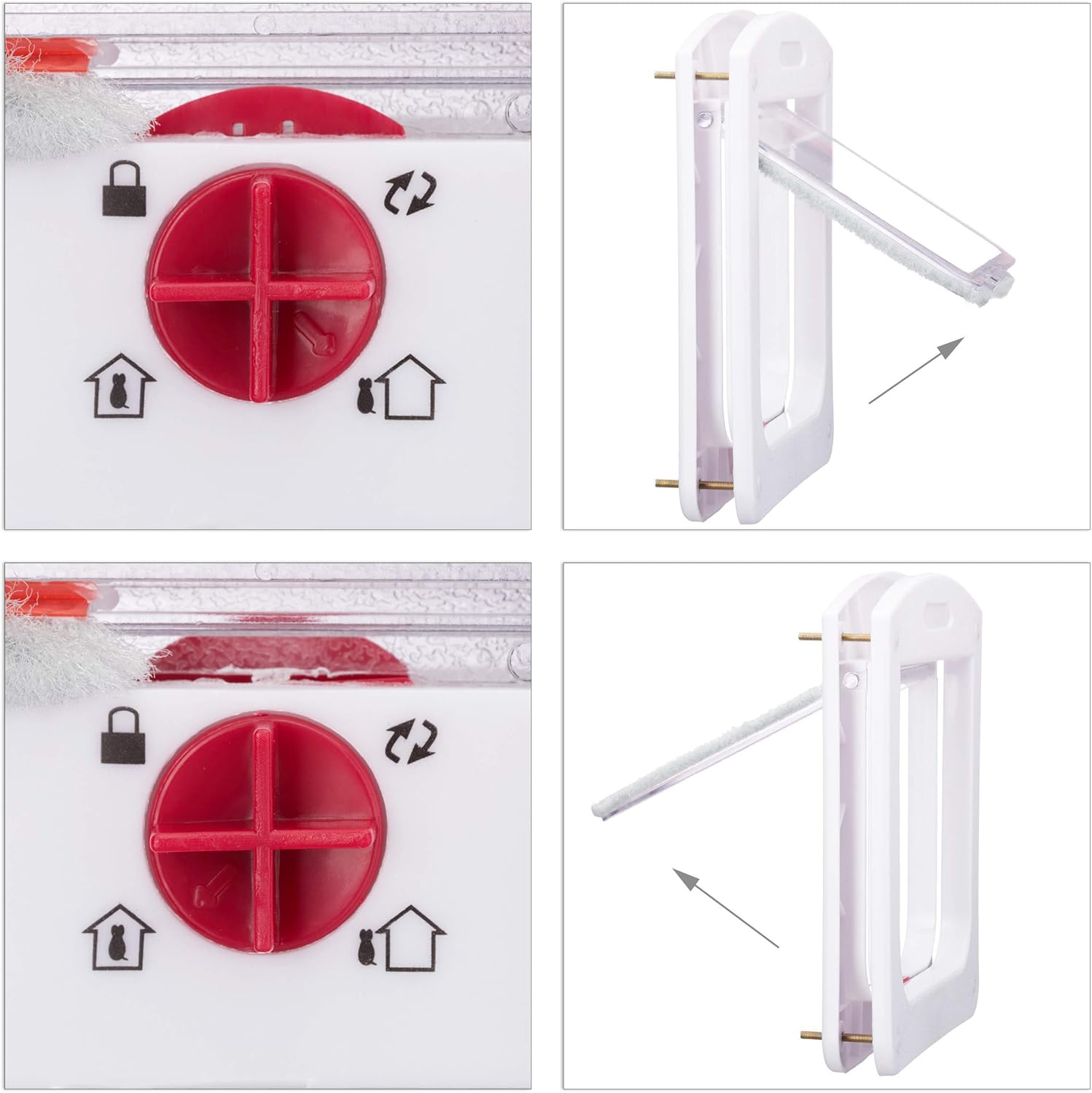 Relaxdays Relaxdays Pet Door, 4-Way Flap for Cats & Small Dogs, Magnetic, Lockable, H X D 22X20 Cm, White, One Size