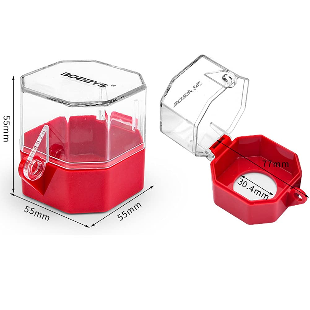 SCRTB Emergency Stop Push Button Switch 1 Pcs Emergency Stop Protection Cover,Emergency Stop Push Button,Add Protection Cover,Stop Switch Box with Key Lock image number 1