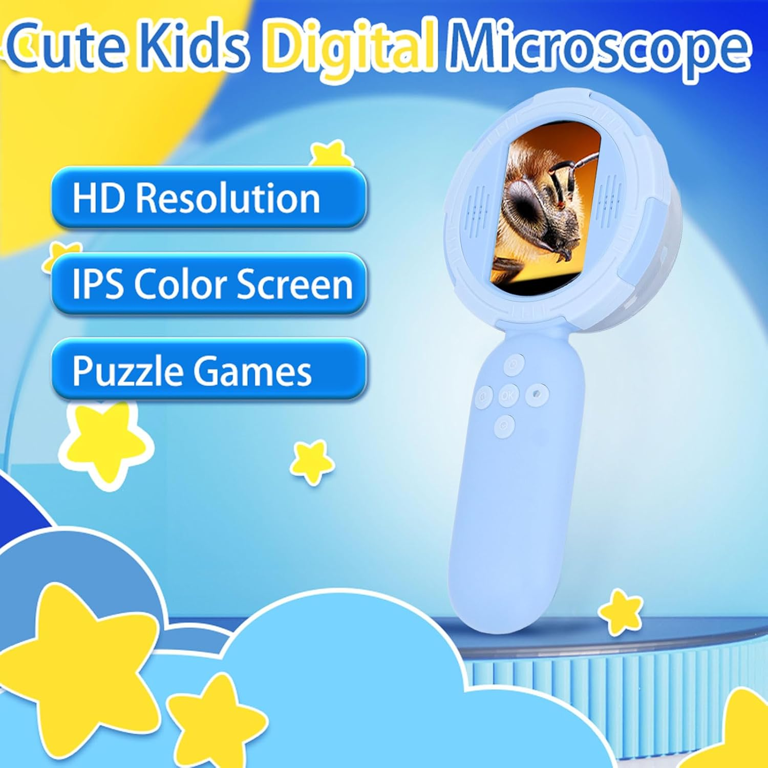 Digital Microscope for Kids - Portable Pocket Magnifier with 2" IPS Display, 100X Magnification, 8 LED Lights, USB Connection to PC, Compatible with & Mac image number 3