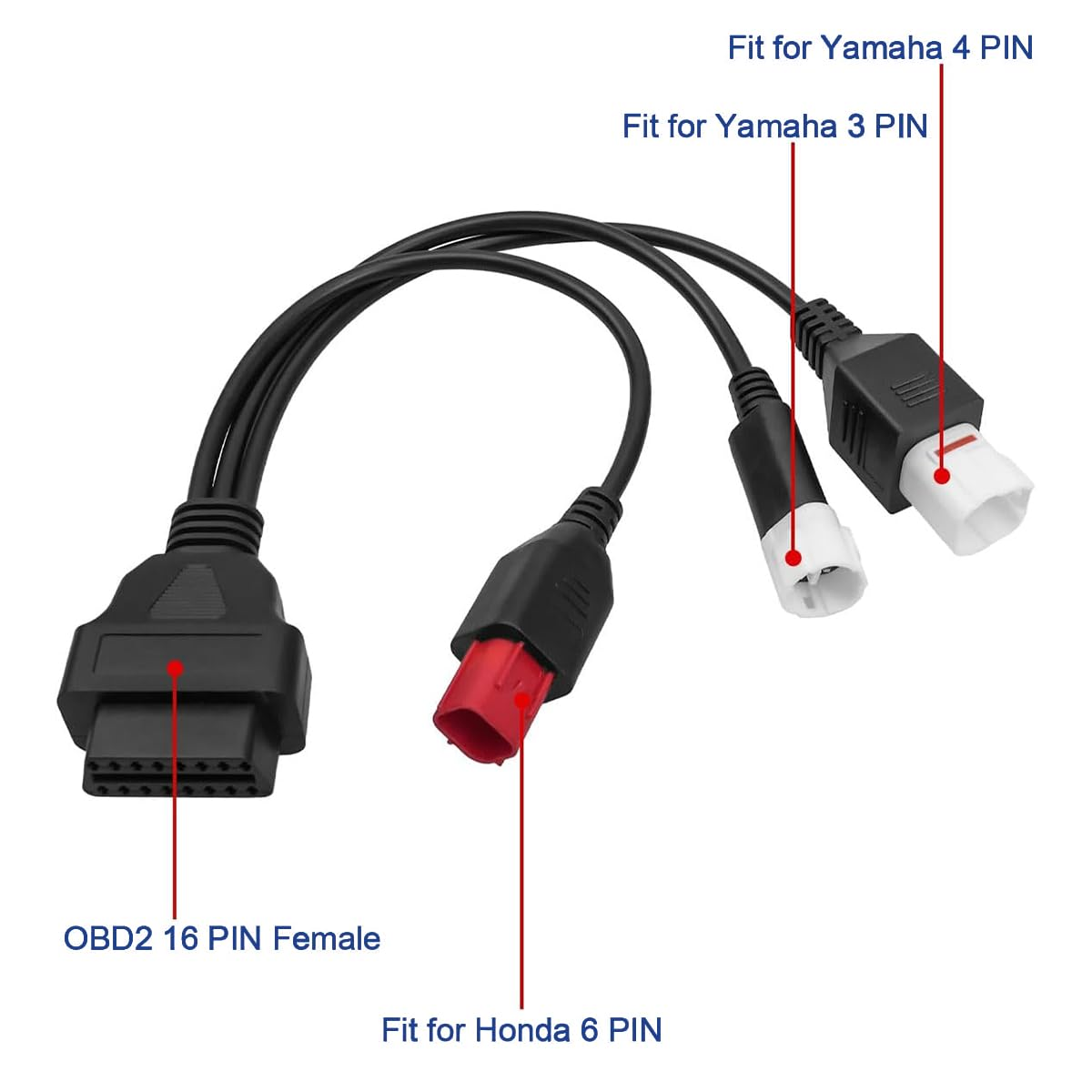 3Pin 4 Pin 6Pin Motor Obd2 Cable 3Pin 4Pin 6Pin to 16Pin Euro5 OBD Motorbike 3 in 1 Obdii Diagnostic Adapter Scanner Connector Cable for Yamaha Motorcycle Kline for Honda CRF K-T-M X- MAX T Racer image number 3