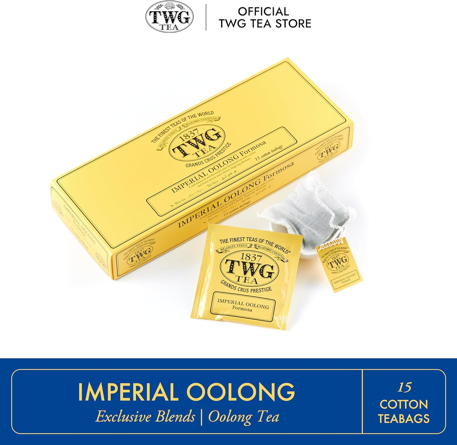 TWG Tea | Imperial Oolong | Oolong Tea | Sweet & Fruity Savour | 15 Hand Sewn Cotton Tea Bags | Gift Set image number 2