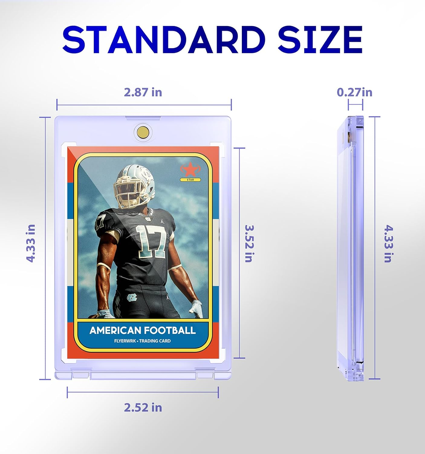 30Pack Magnetic Card Holder for Trading Cards, 35Pt One Touch Card Holder, U-V Protectors Hard Plastic, Magnet Case, Sports, Baseball Cards Holder image number 5