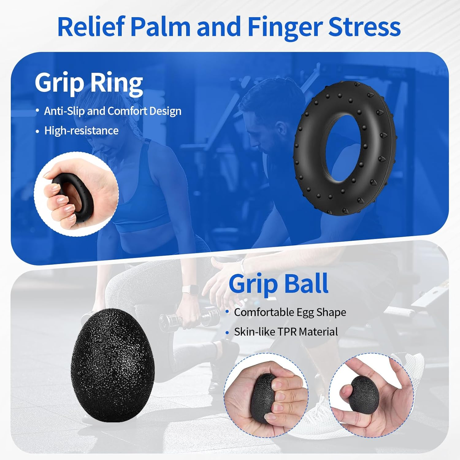 5 Pcs Grip Strength Trainer Kits with Hand and Forearm, Adjustable Forearm Trainer, Hand Grip Strengthener for Muscle Building and Injury Recover, Finger Exerciser, Hand Extension Exerciser image number 1