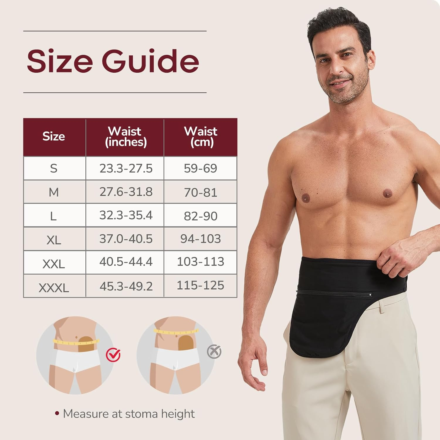 DERAYMI Ostomy Belt for Men Women, Adjustable Ostomy Bag Cover for Keeping Ostomy Bag in Place, Stealth Colostomy Support Belt Ostomy Wrap for Swimming Outdoor Activities (XXL) image number 3