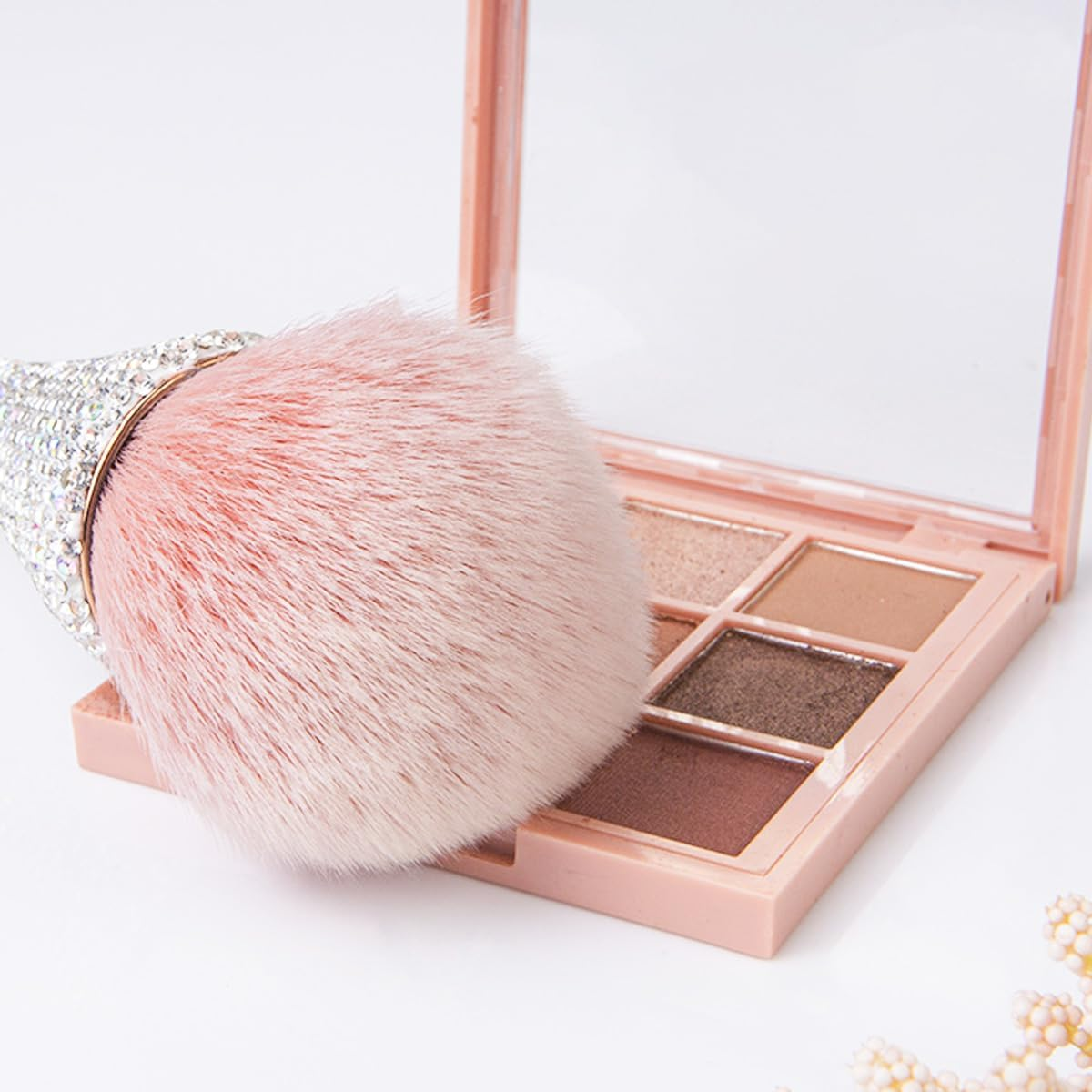 2 PCS Nail Art Dust Brush Shiny Rhinestone Nail Fust Brush Ultra Soft Nylon Dust Brush for Nails Large Brush Cleaner Nail Brushes for Nail Art Cleaner Tools Shape Nail Brush & Makeup Brush image number 5