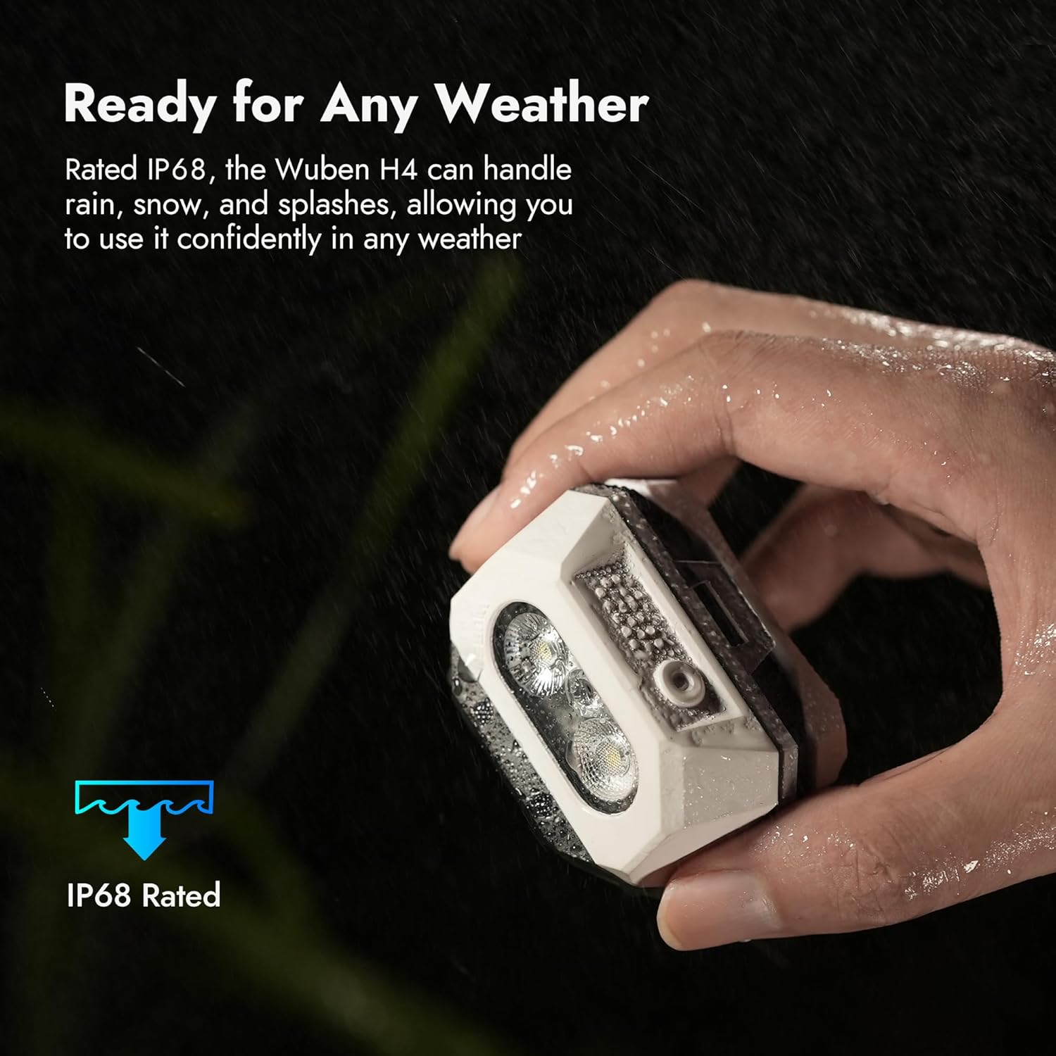 WUBEN H4 LED Head Torch Rechargeable, 800 Lumens Super Bright Headlamp, IP68 Waterproof Headlamp with Motion Sensor, Headtorch 10 Modes with Red Light, Headlight for Running, Camping Gear& Hiking Gear