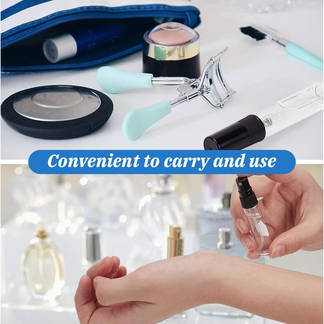 KIRZAX Pack of 15 5 Ml Perfume Atomiser Spray Bottles, Perfume Atomiser Glass, Spray Bottle, Mini Spray Bottle, Perfume Transparent Refillable, for Perfume, Lotion, Personal Care Products and Travel image number 1