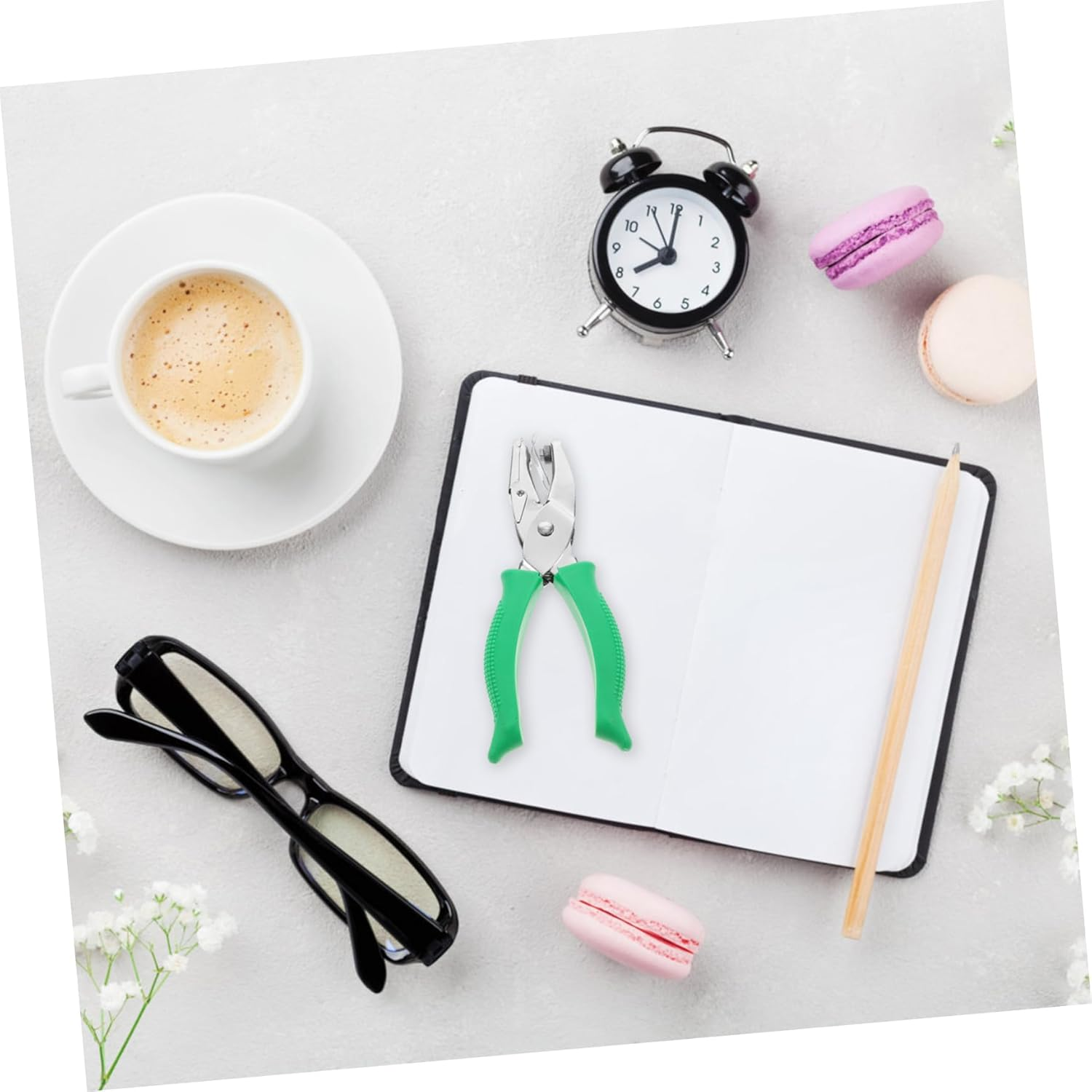 Operitacx 2Pcs Single Hole Punch Plier Metal Hand Puncher Tool for Paper and Crafts for Binder Hole Punching image number 6