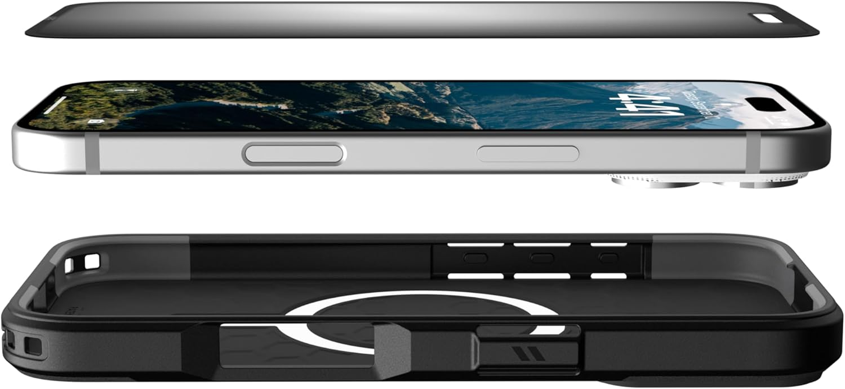 URBAN ARMOR GEAR Privacy Eco Compatible with Apple Iphone 16 / Iphone 15 Removable Screen Protector (Recycled RPET, 2-Way Privacy Protection, Includes Storage Case) - Privacy image number 6