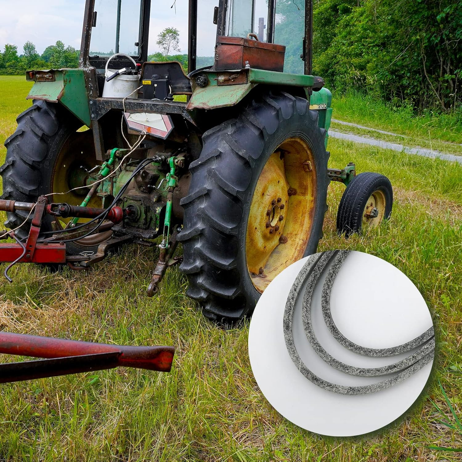 2Pcs 42In Lawn Mower Deck Belt, Heavy Duty Lawn Mower Deck Belt Compatible with John Deere Lawn Mower Replaces Part Number GX20072 Deck Drive Belts Compatible with 100 D100 E100 Series image number 6