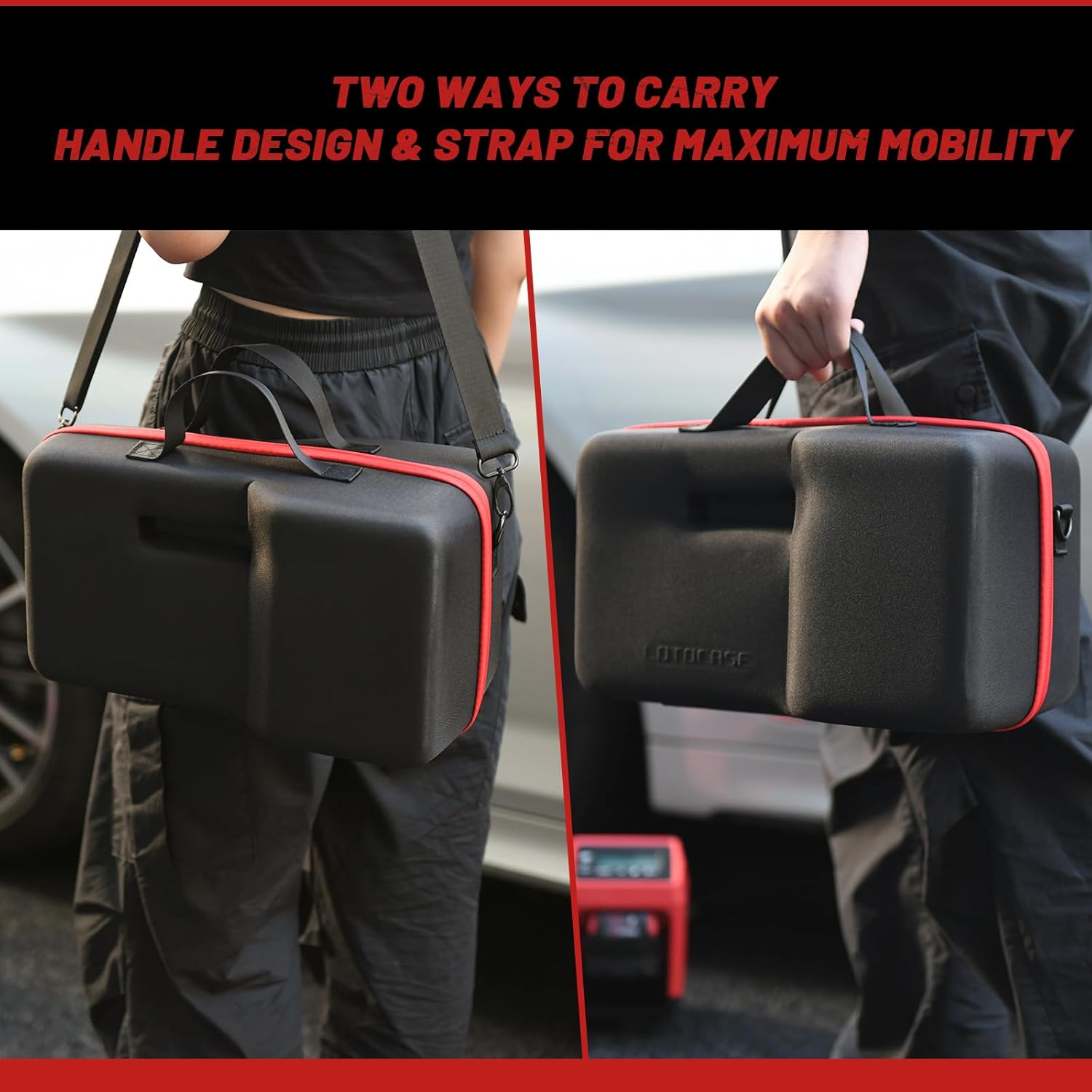 Air Compressor Hard Case for Milwaukee M18 Inflator 2848-20, Air Pump Storage Carrying Bag for Milwaukee Tools - Included Neck Strap image number 2