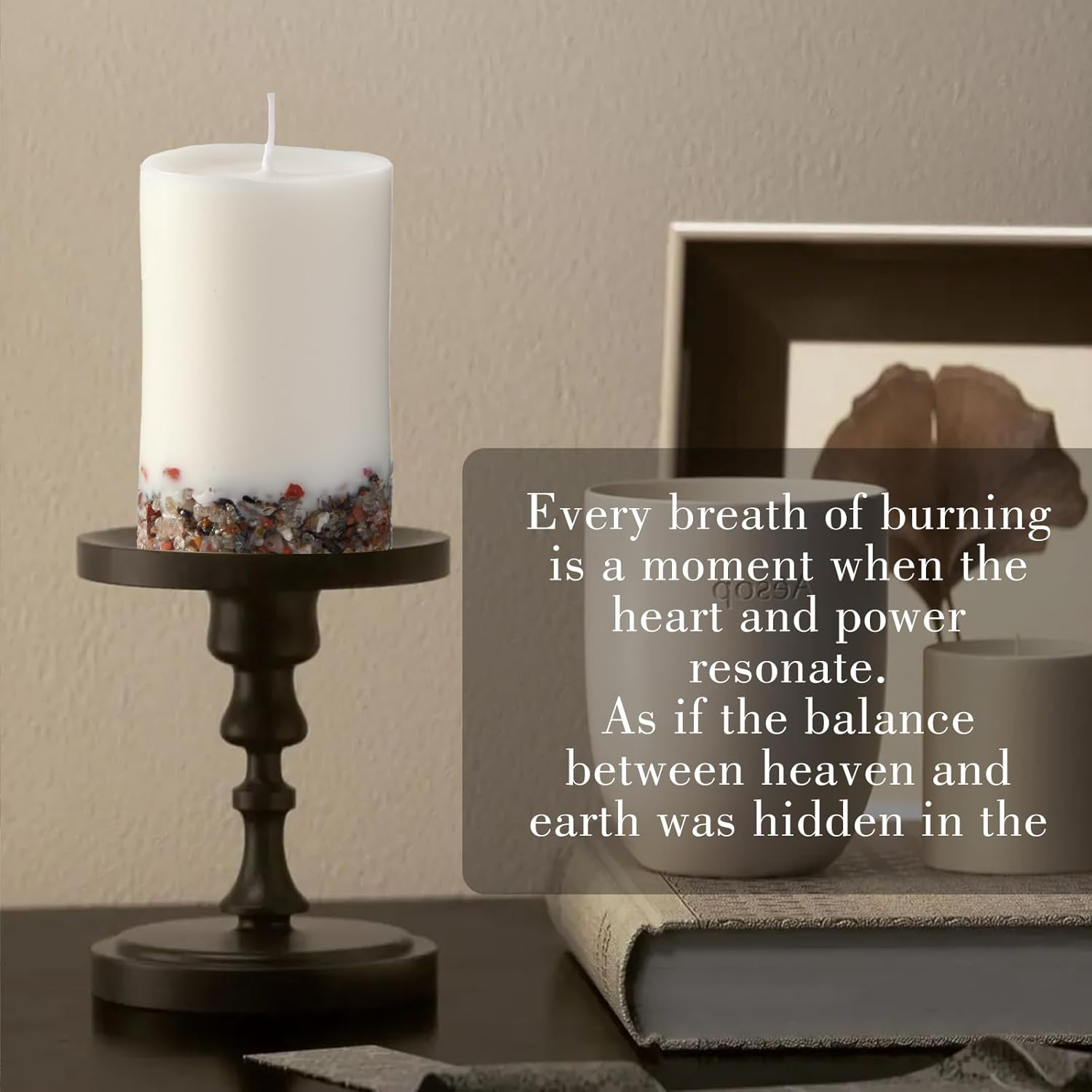 Crystal Candle,Jade Stone Infused Crystal Candle Gift,100% Natural Soy Wax with Plant Fragrance,48H Burn Time, Handmade Scented Candles,10Cm X 6 Cm (Lavender) image number 5