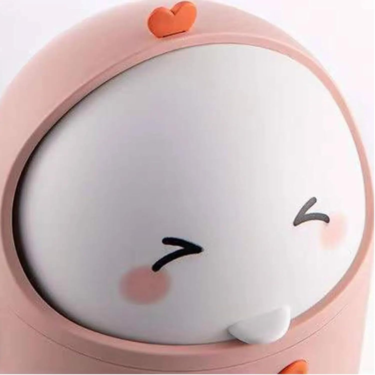 Creative Mini Desk Trash Can, Small Countertop Plastic Wastebasket with Lid, Cute and Portable Countertop Trash Can, Suitable for Home Kitchens, Desks and Bathrooms image number 6