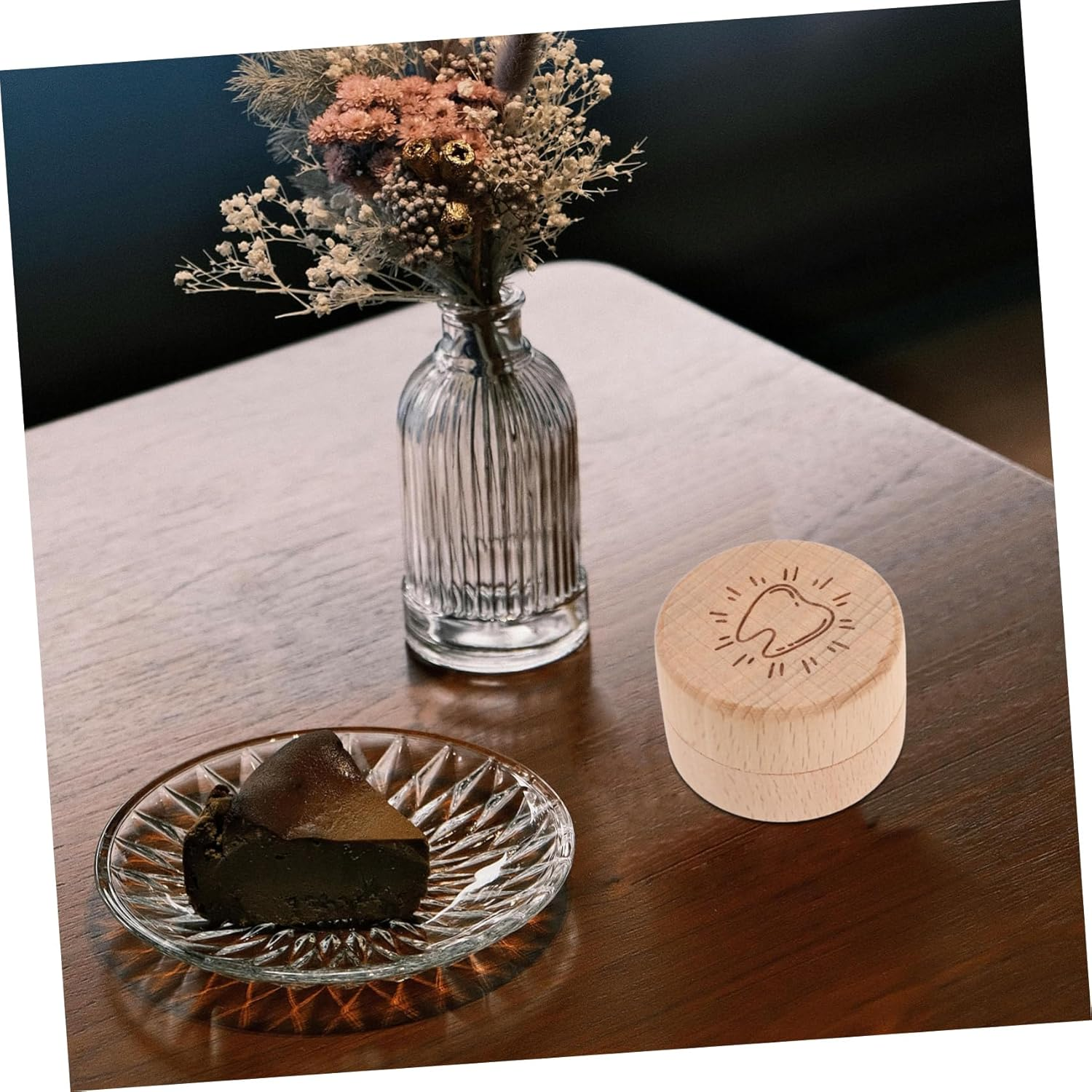 Wooden Deciduous Tooth Box First Tooth Box Boys and Girls Storage Case Organizer for Lost Keepsake Shower