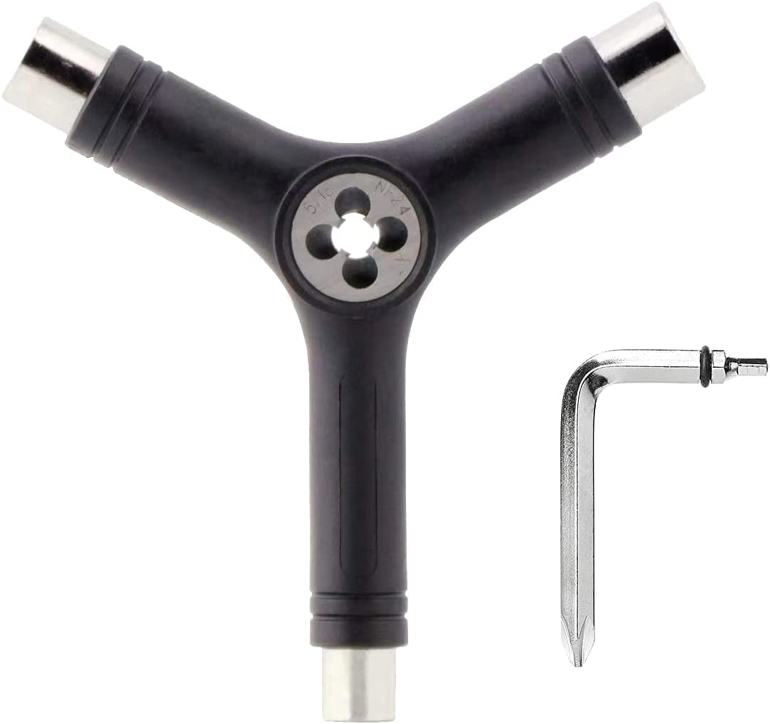 HIGHROCK All-In-One Skate Tools Multi-Function Portable Skateboard T Tool, Y Tool or T Tool Allen Key for Skateboard