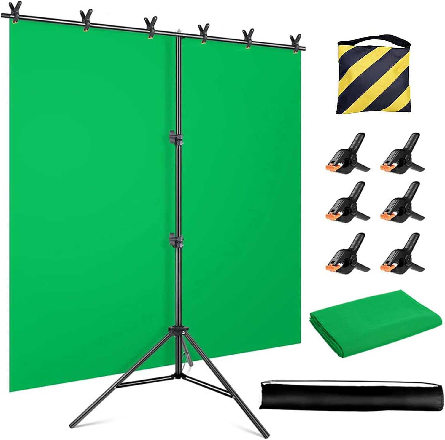 T-Shape Backdrop Stand with Green Screen Stand, 5X8.5Ft Portable Photo Backdrop Stand Adjustable Photography Backdrop,Outdoor Projector Screen for Photography,Parties,Decoration image number 5