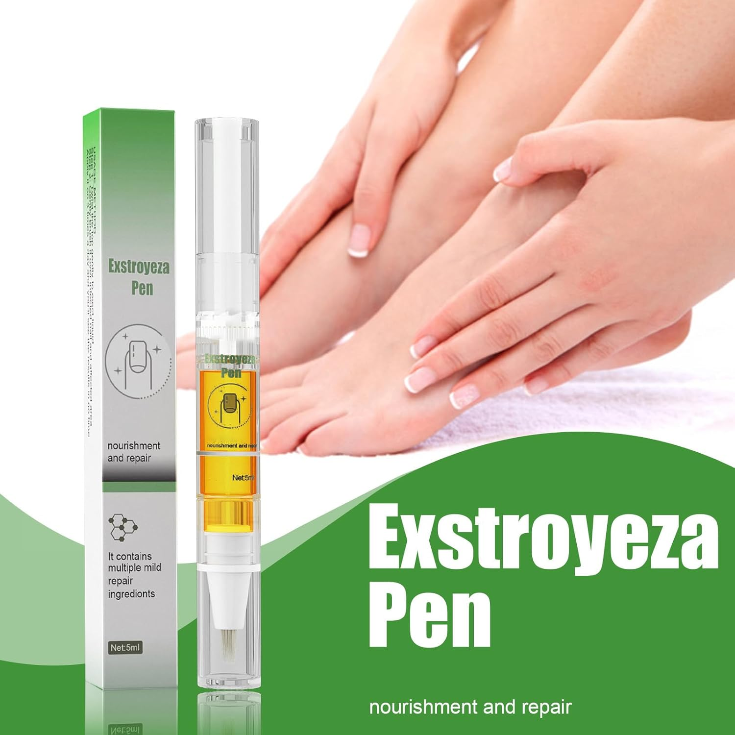 Nail Repair Pen, Toenail Extra Strength Pen &ndash; Solution for Damaged Nails with Brush Applicator, Clear, Fast‑Drying Formula image number 2