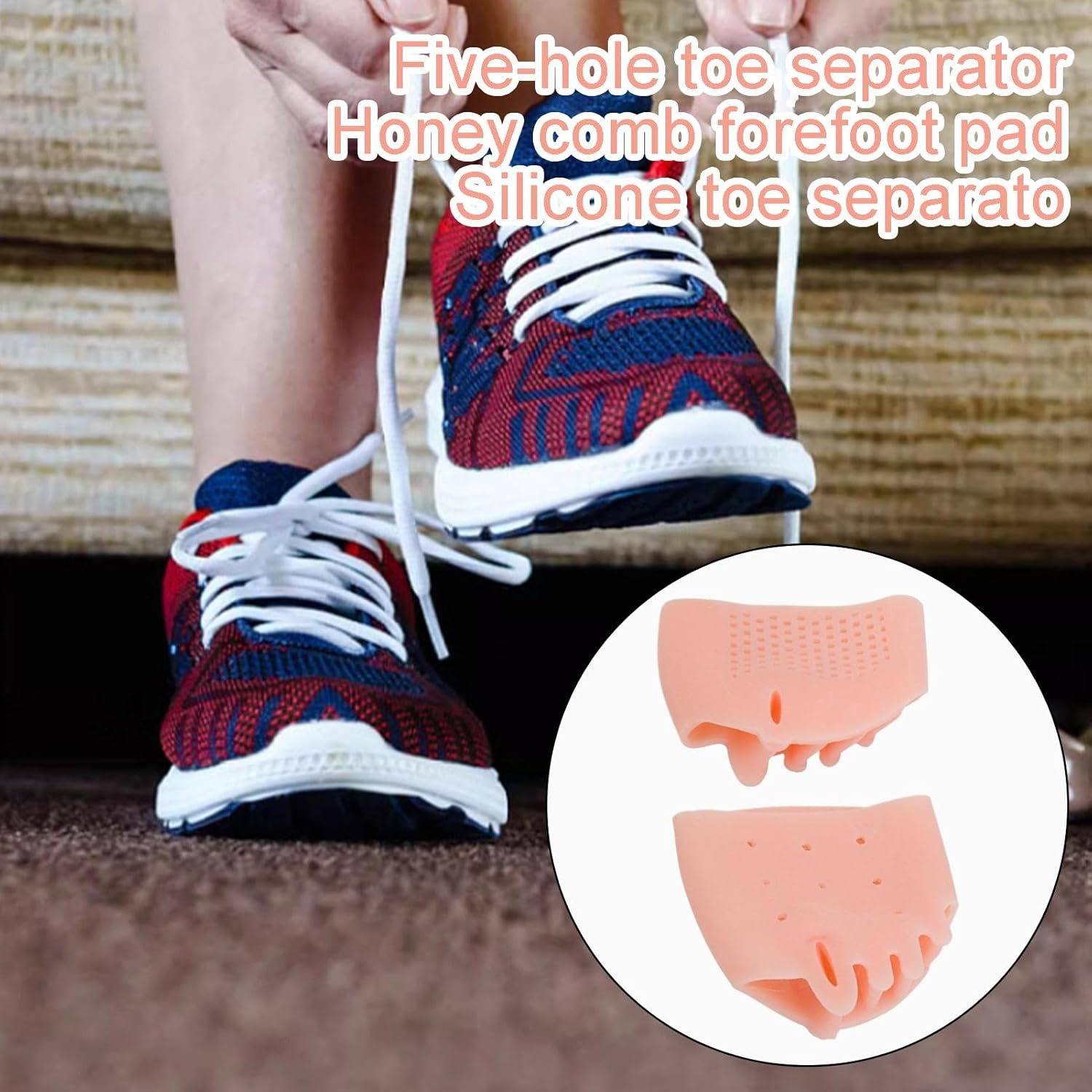 Toe Spacers for Feet | Foot Separators to Correct Bunions | Soft Women Metatarsal Cushion Toe Separators for Walking, Running, Yoga, Fitness image number 6