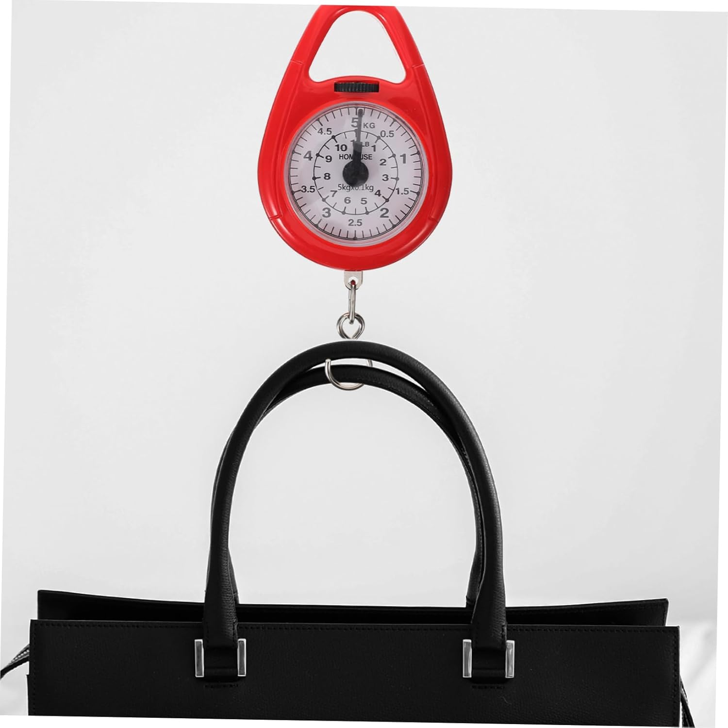 CIYODO Portable Mechanical Spring Scale for Luggage Handheld 50Kg Weight Measurement Tool Hook Compact and Lightweight Travel Weighing Scale (Red) image number 2