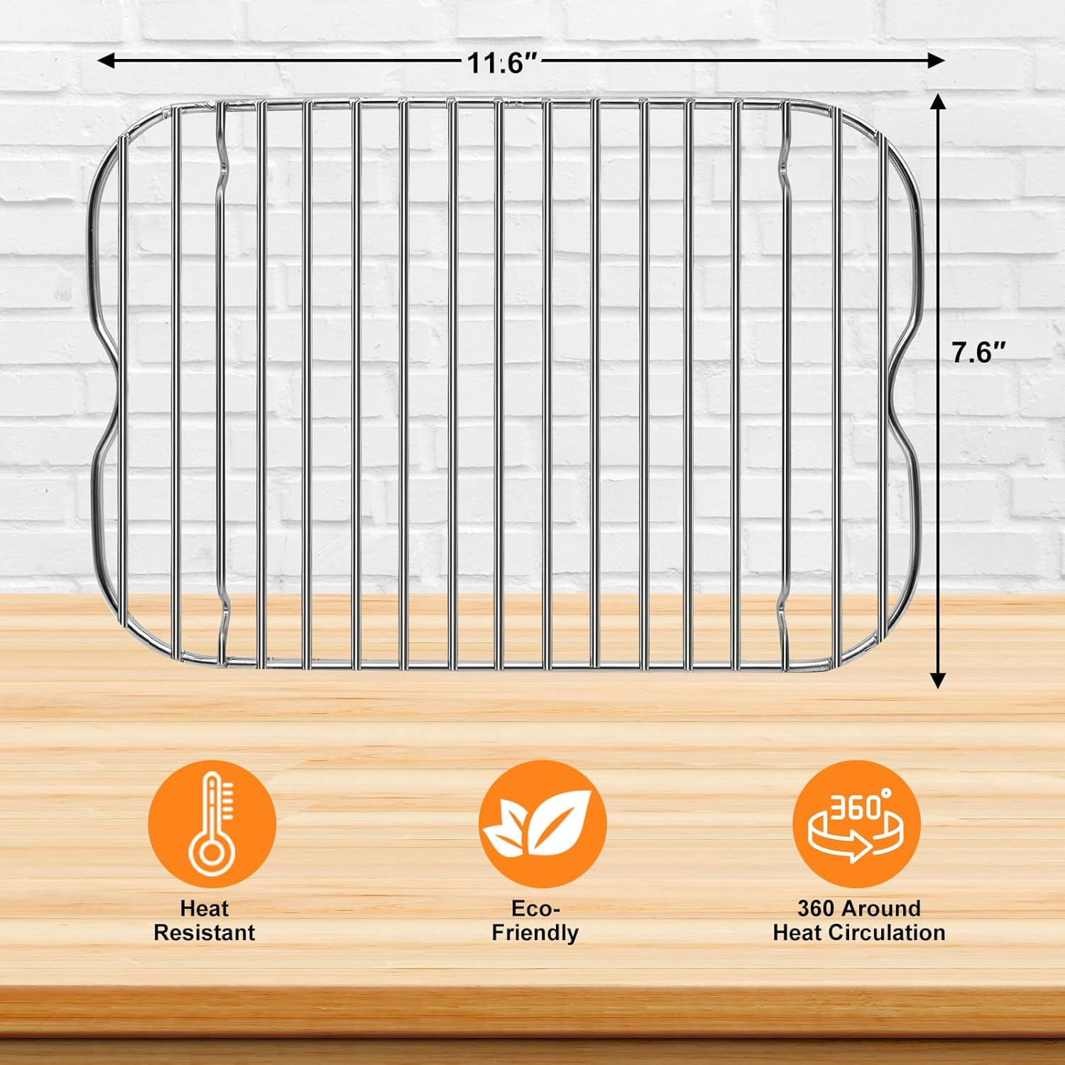 GWBSXM Air Fryer Replacement Parts for Ninja Foodi FG551 Smart XL Indoor Grill with Air Fry, 11.6''*7.6'' Stainless Steel Air Fryer Accessories Roasting Steamer Grill Racks Baking Tray，Dishwasher Safe image number 2