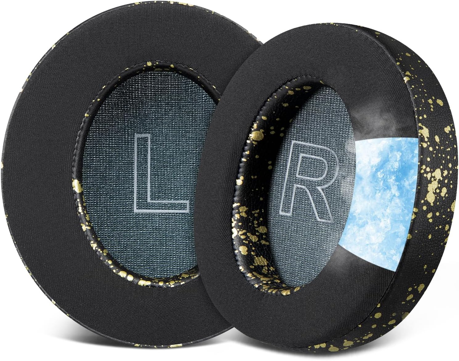 SOULWIT Cooling Gel Earpads Replacement for Anker Soundcore Life Q30/Q35 Headphones, Ear Pads Cushions with Ice Silk Fabric, High-Density Noise Isolation Foam - Black Gold