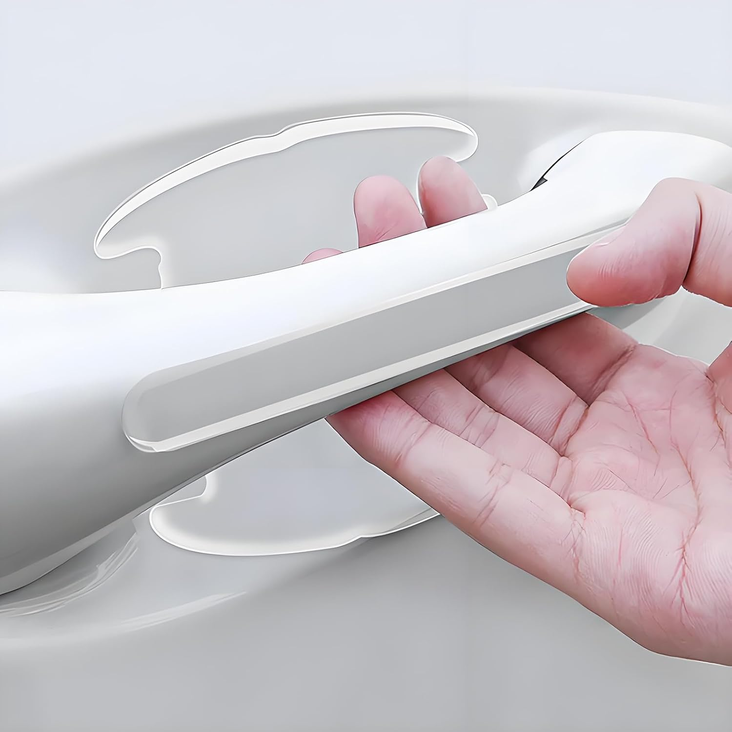 8 Pcs Car Door Handle Protector, Transparent Universal Fit, Epoxy Car Door Edge Protector for Scratch Prevention, Durable Protection against Rings and Keys image number 2