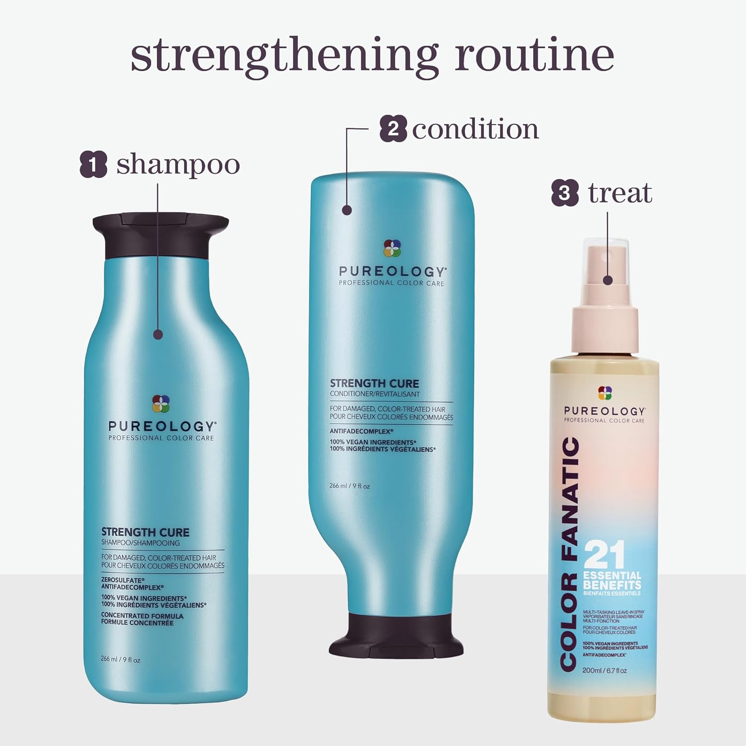 Pureology Strength Cure Conditioner | for Damaged, Color-Treated Hair | Softens & Strengthens Hair | Sulfate Free | Vegan | 266Ml image number 2