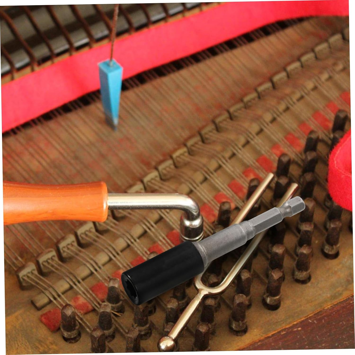 Professional Piano Tuning Wrench Set Black Octagonal Socket and Electric Drill Bit, Portable Piano Tuning Pin Tool for Music Instrument Maintenance and Adjustment image number 5