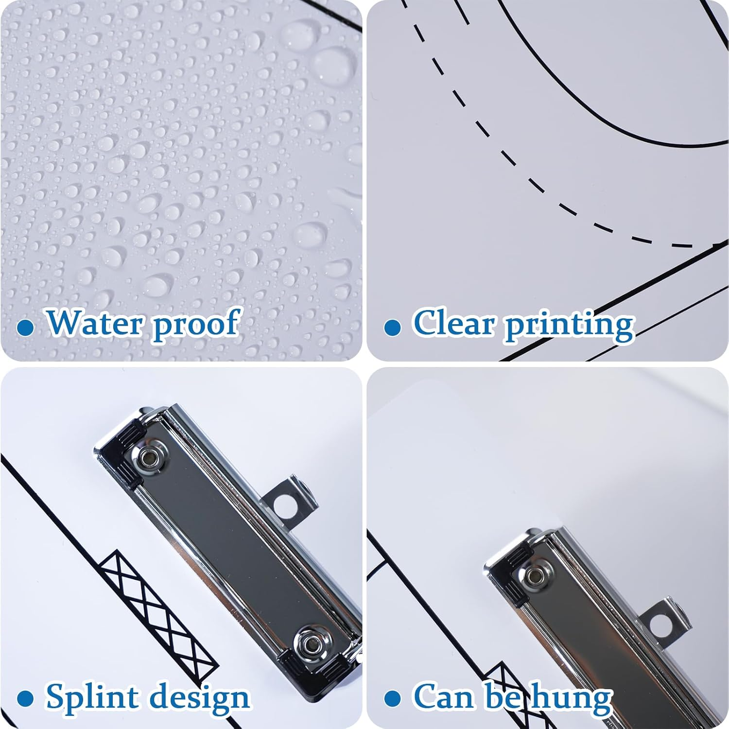 Joyeee Handball Coaches Clipboard, 13.7 X 8.7 Inch Double Sided Dry Erase Handball Whiteboard, Coaching Board Equipment Included Black Markers, Pen and Eraser image number 2