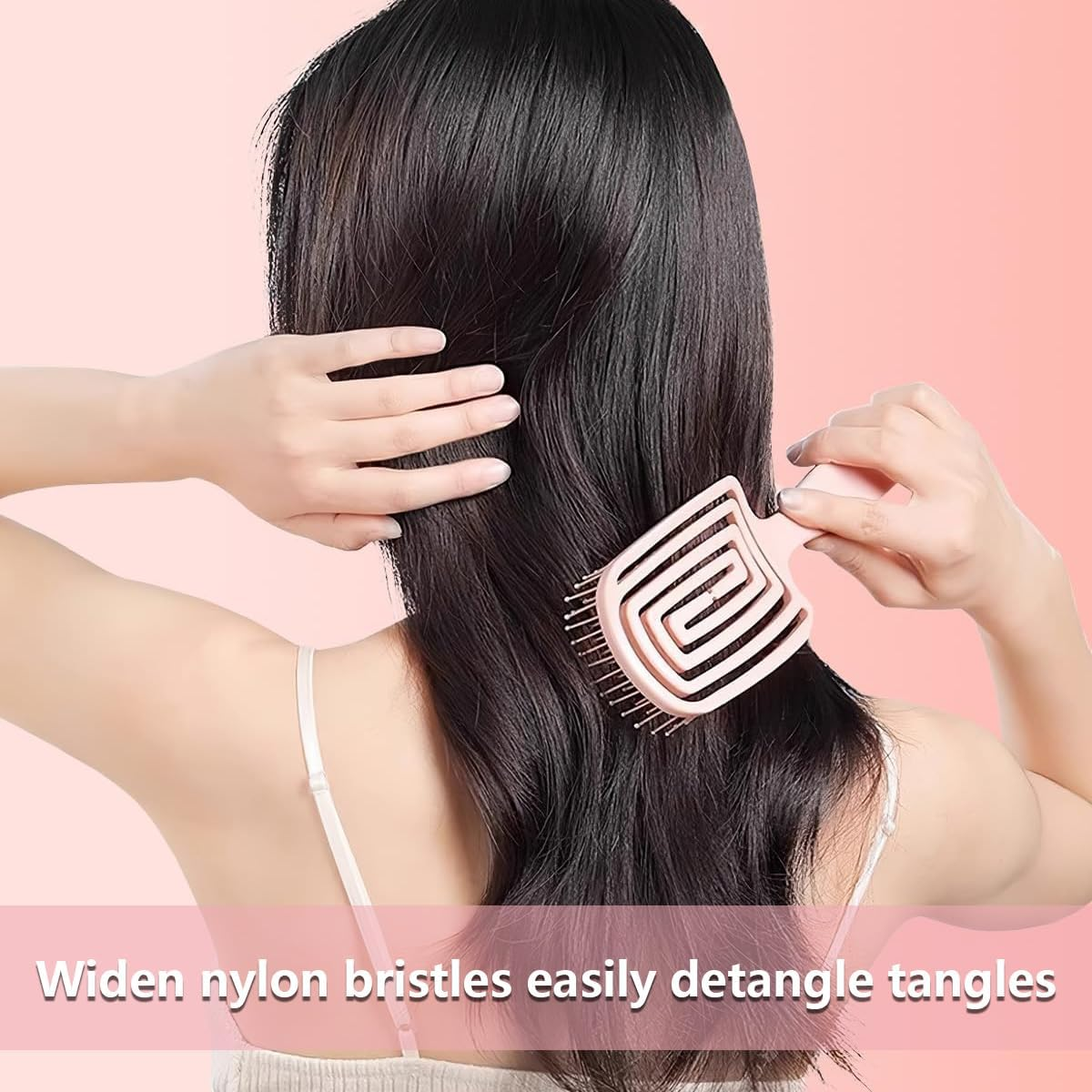 Pack of 4 Hair Brushes without Pulling, Magic Hair Brush, Hairs Brushes Scalp for Wet and Dry, without Pulling - Anti-Tangle Hairs Brush, Detangling Hair Brushes for Men, Women and Kids image number 6