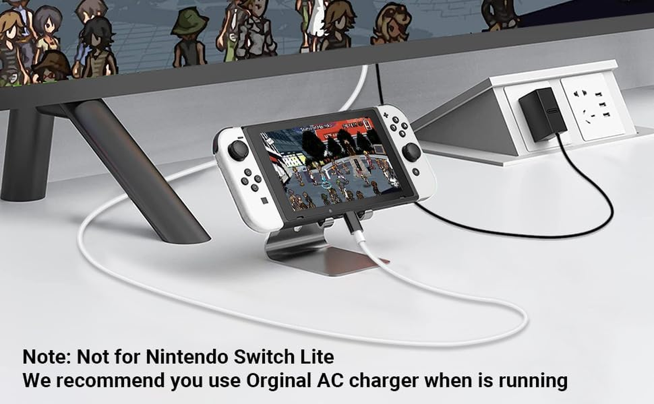 Boreguse Switch Dock for Nintendo Switch Docking Station 1.8M/6Ft USB C to HDMI for NS/OLED Mode,Type C to HDMI TV Adapter with 1080P@60Hz Output, 100W PD Charging Port - Black And White image number 2