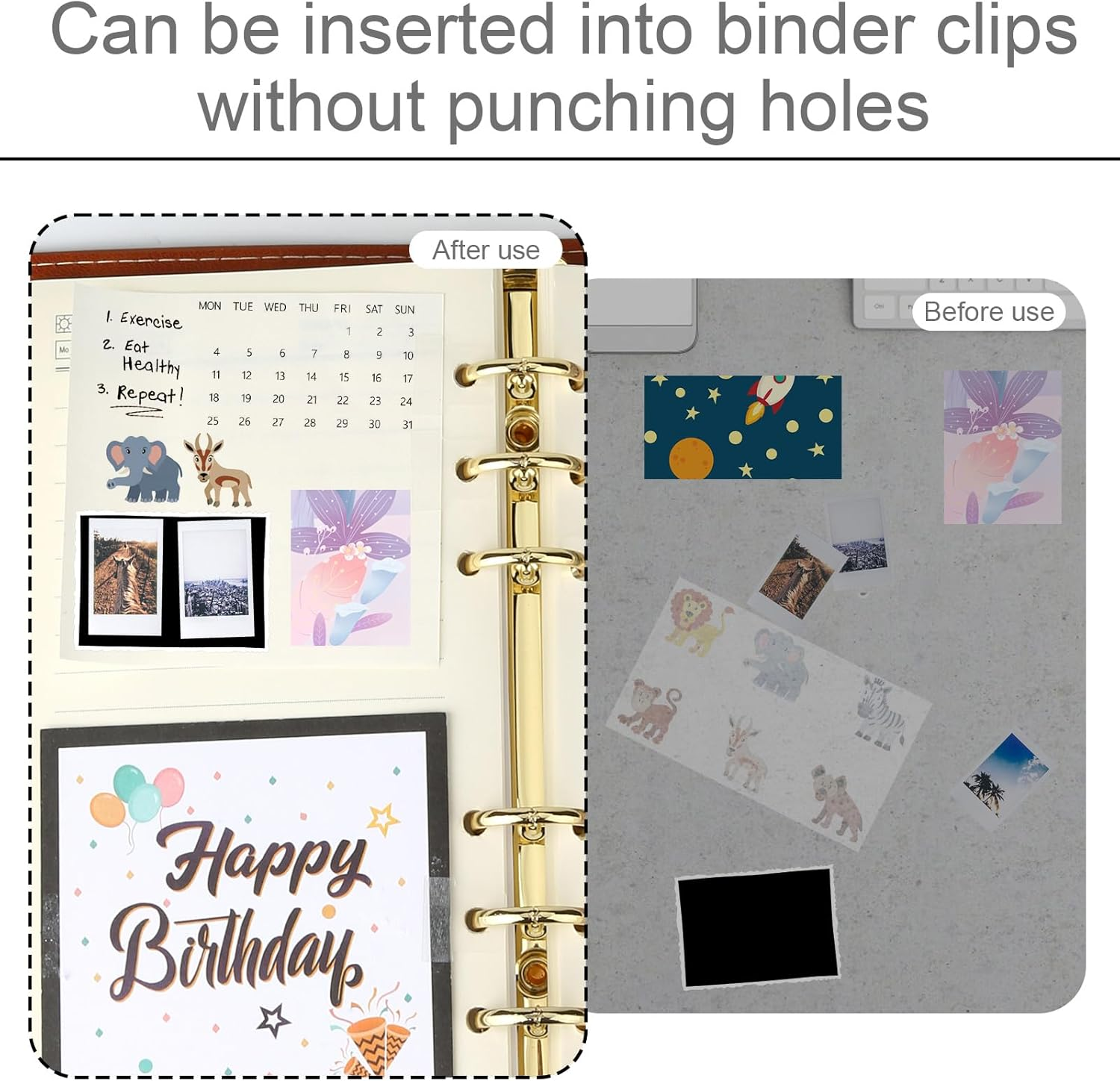 BOXOB 300Pcs Binder Hole Reinforcement Stickers, Self-Adhesive Hole Punch Reinforcement Labels for Loose Leaf Paper Ring Binders Notebooks DIY Scrapbook Photo Album Office School Supplies image number 4