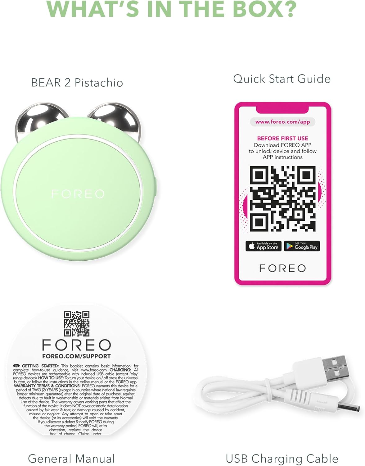 FOREO Bear 2 Go - Travel-Friendly Toning Microcurrent Facial Device - for Fine Lines & Wrinkles - anti Aging - Face Sculpting - Instant Full Face Lift - Firm & Contour - Compact Skin Care - Pistachio image number 6