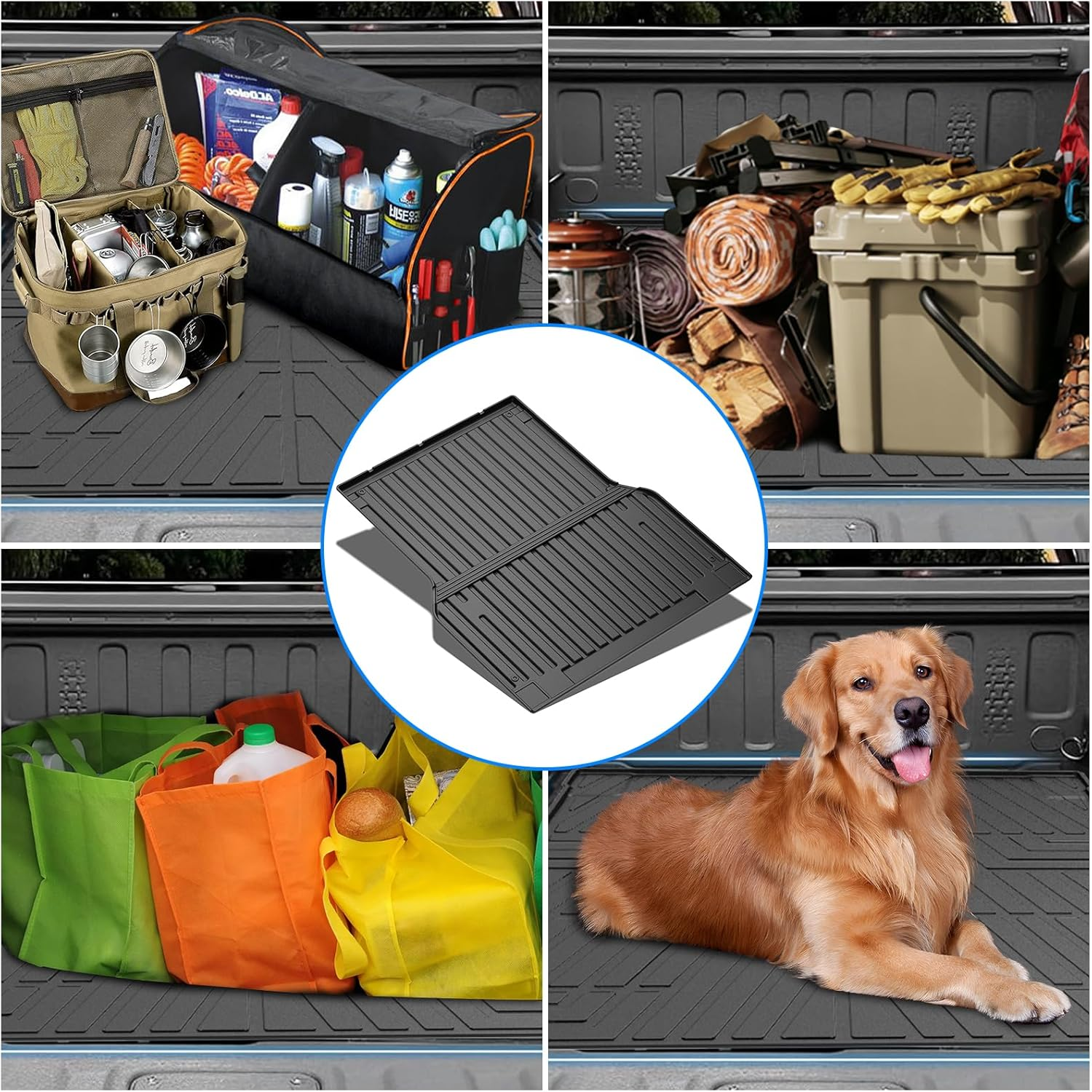 Truck Mat Compatible with Tacoma TRD Sport Double Cab 2005-2023 Accessories, All-Weather Protection TPE Cargo Liner with Non-Slip, Odorless Design, Rear Cargo Area Mat for Tacoma TRD 2005-2023 - For 2017-2022 Cr-V image number 7