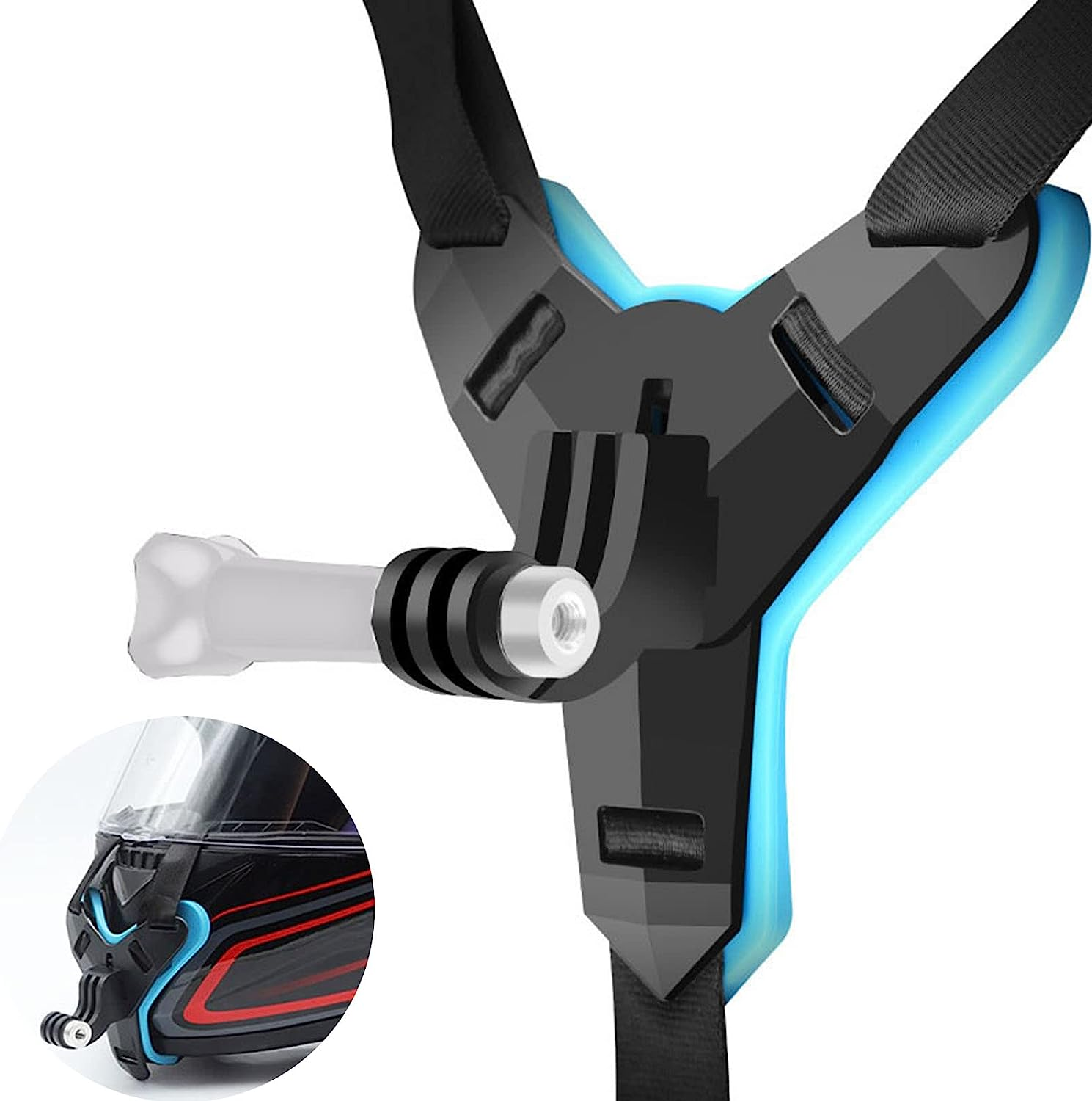 MBAFIT Helmet Chin Holder Bracket Motorcycle Chin Strap Mount for Gopro Hero 11 10 9 8,DJI OSMO Action, SJCAM,YI and Other Action Cam While Snowboarding,Biking,Skiing,Motorcycle,Sking