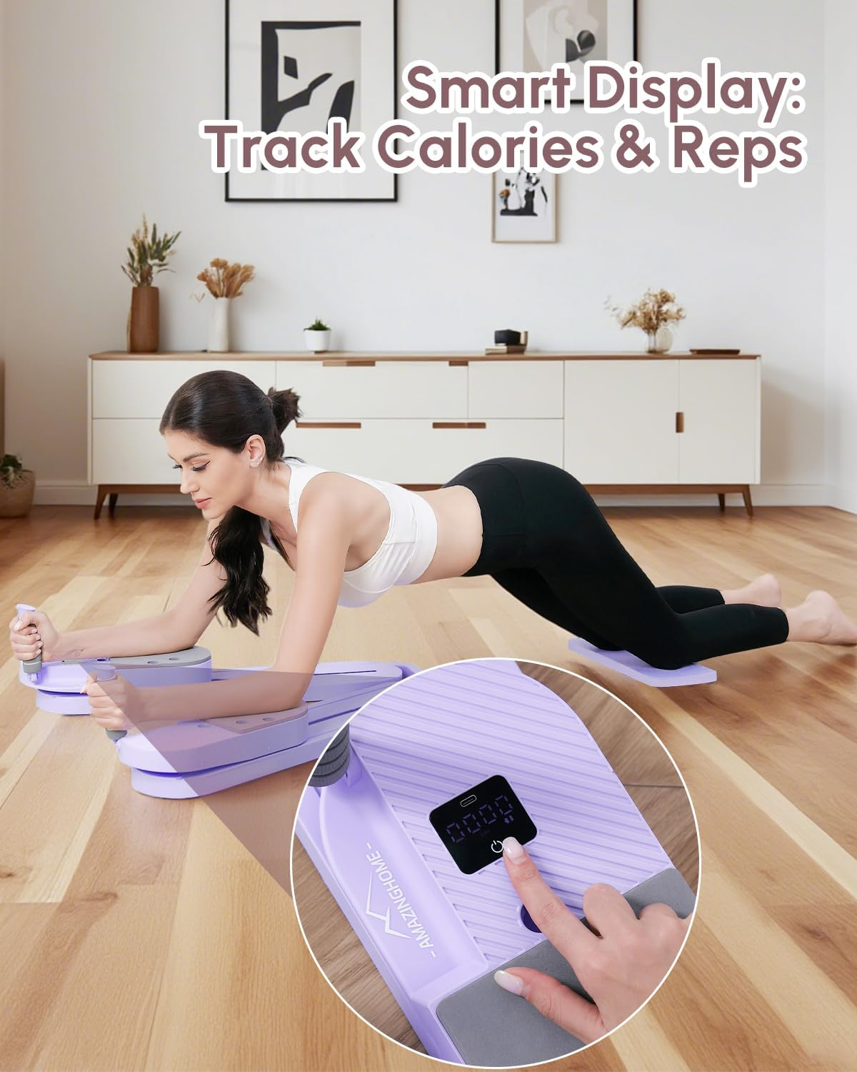 AMAZINGHOME Pilates Board - Sculpting Machine Set Pilates Reformer, Split Type Professional Equipment for Home Resistance Band Full Body Fitness Equipment image number 4