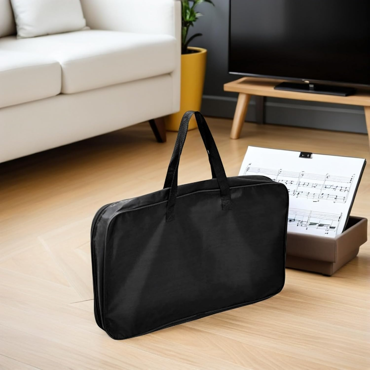 NULYLU Music Stand Carry Bag 56X36Cm Black Oxford Cloth Waterproof Music Stand Case Portable Foldable Storage image number 4