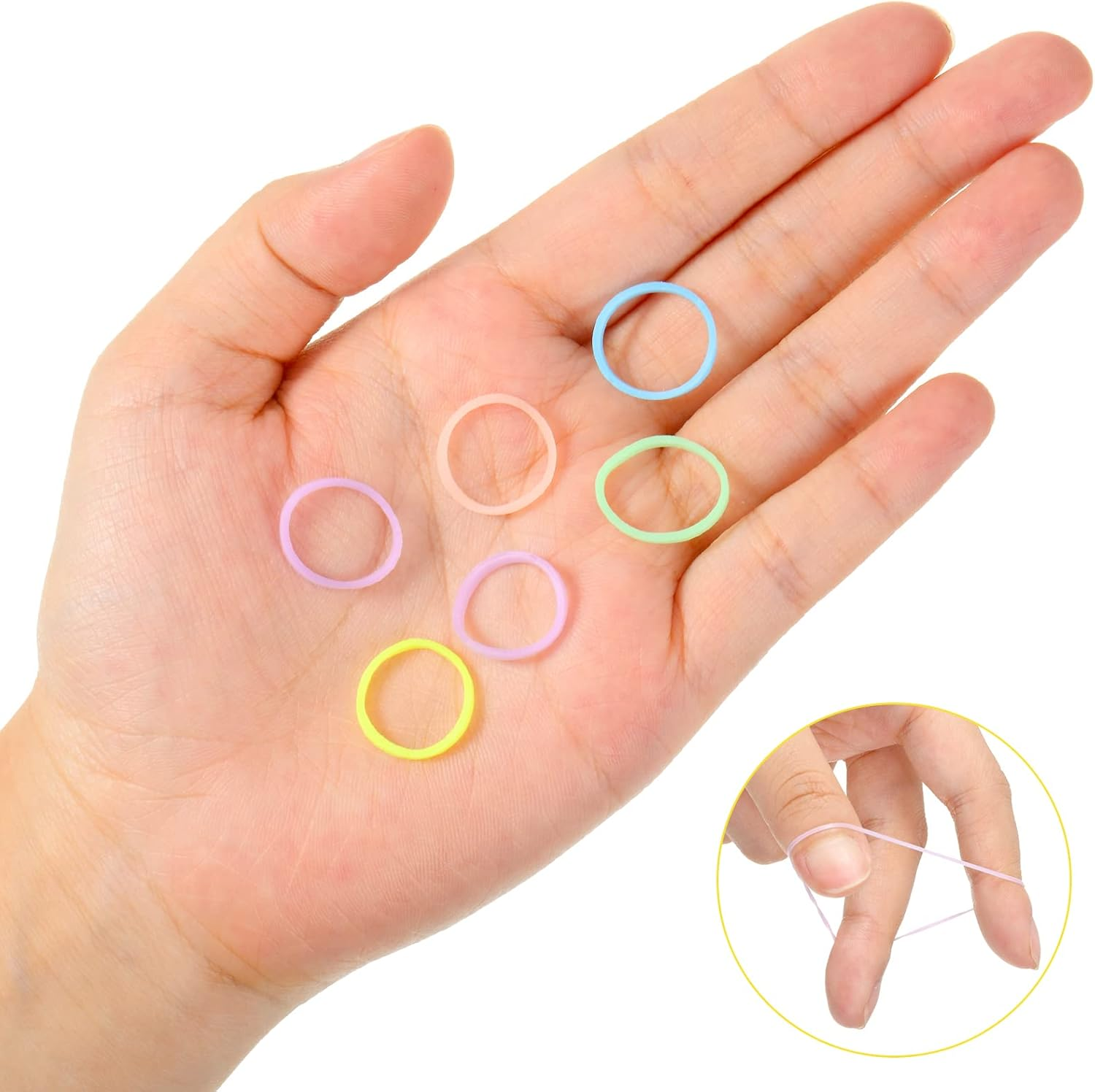 Hicarer 1000 Mini Rubber Bands Soft Elastic Bands for Hair Braids(1.5 Cm,Fresh Color) - Black image number 2