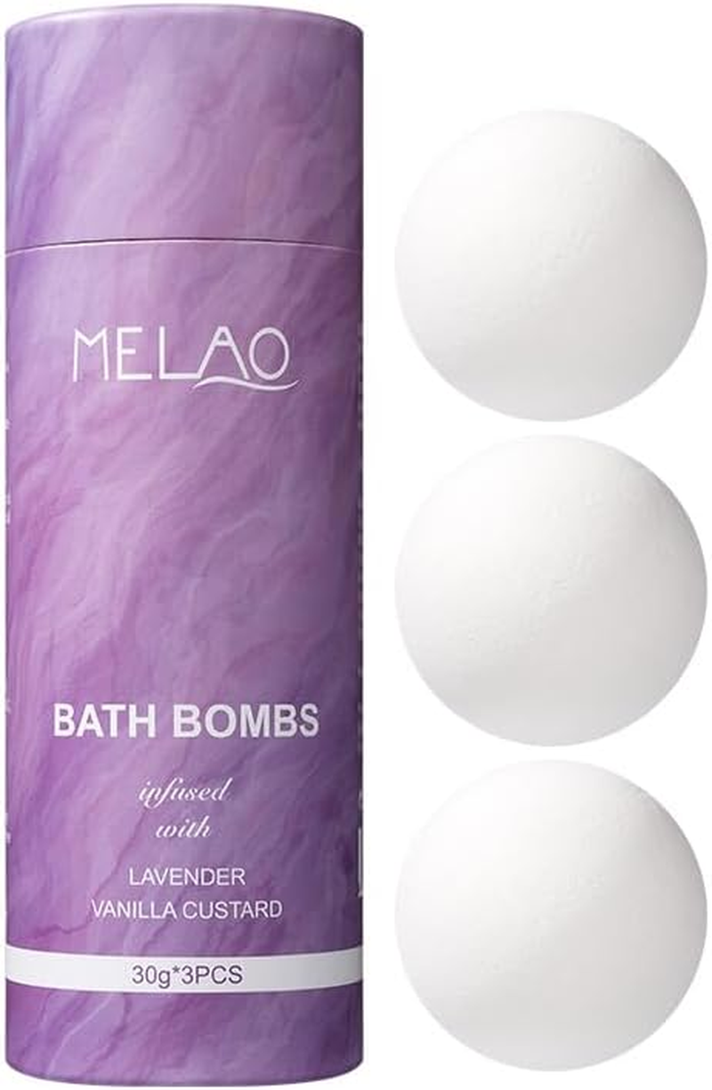 Bath Bombs, Lavender and Vanilla Custard Scented, 30G, Pack of 3