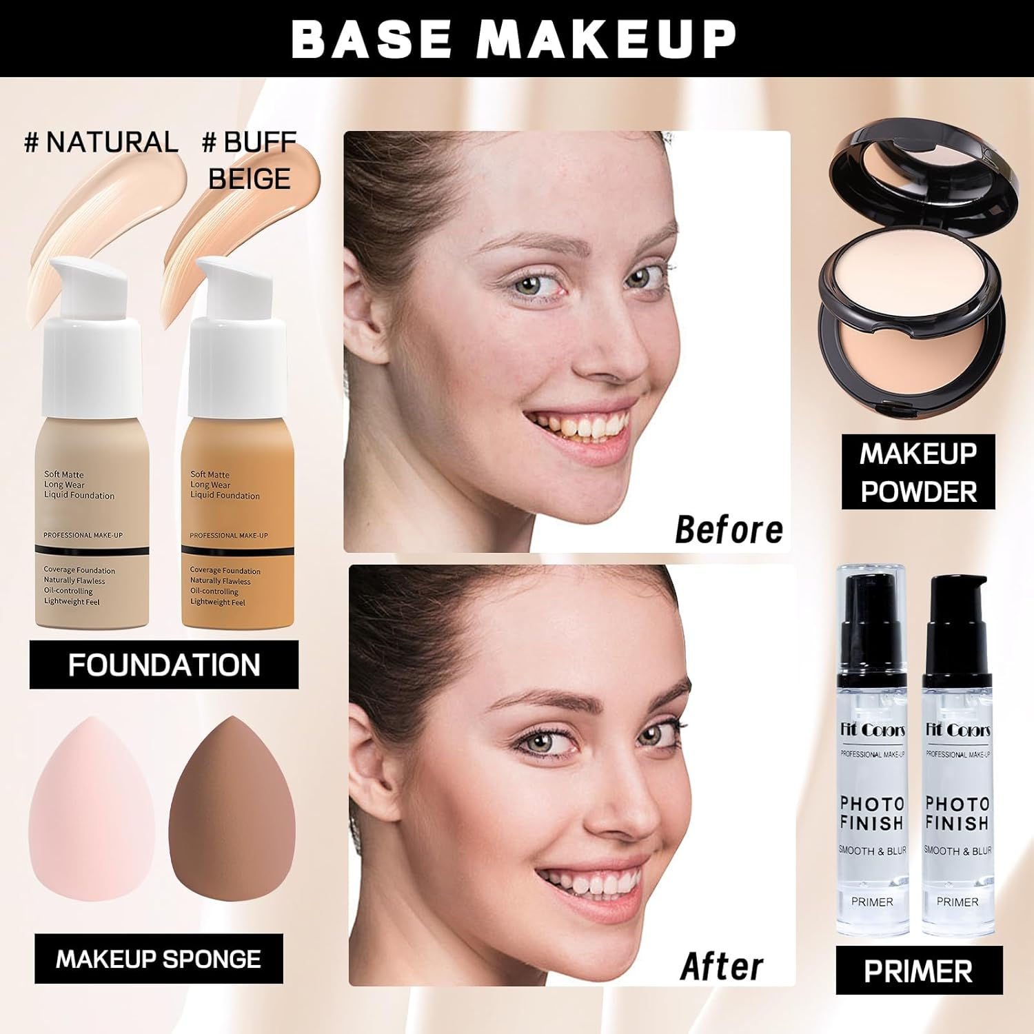 YBUETE Makeup Set for Women Girls Teens Full Kit, Makeup Present Set for Beginners and Professionals Include Eyeshadow Palettes, Foundation, Liquid Lipsticks Kit image number 1