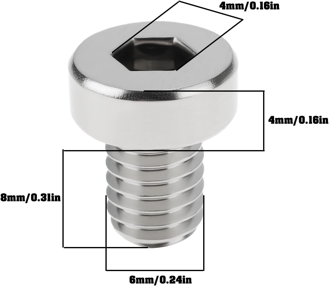 Briny River 16Pcs M6 X 8Mm Jaw Fixing Screws 304 Stainless Steel 4Mm Inner Hexagonal Head Screws Compatible with NCK Series Woodchuck Jaws image number 1