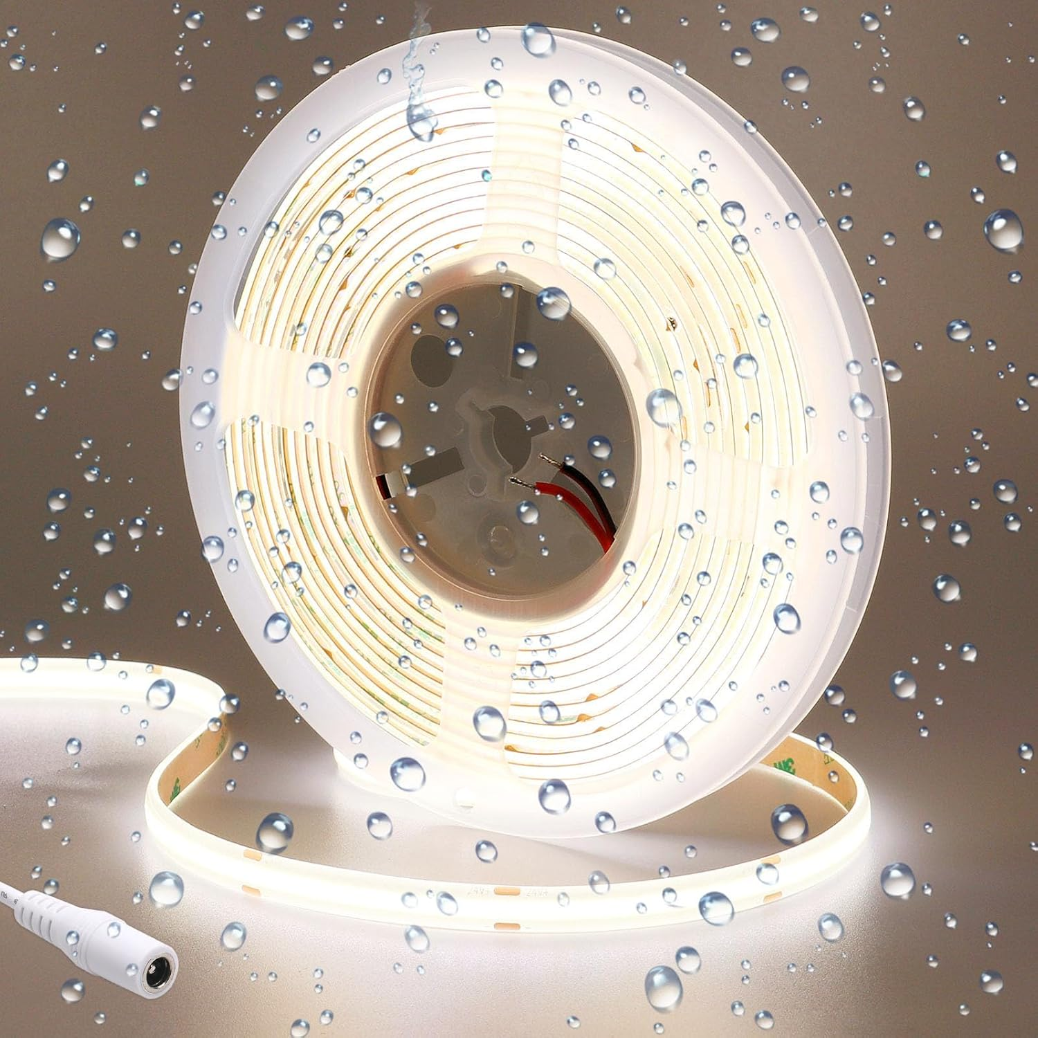 GOMING 24 V COB LED Strip 5 M Natural White 4000 K Waterproof IP65 LED Strip 480LED/M CRI 93+ High Brightness 4300 Lm LED Strip Self-Adhesive for Home Decoration (Power Supply Not Included) image number 6