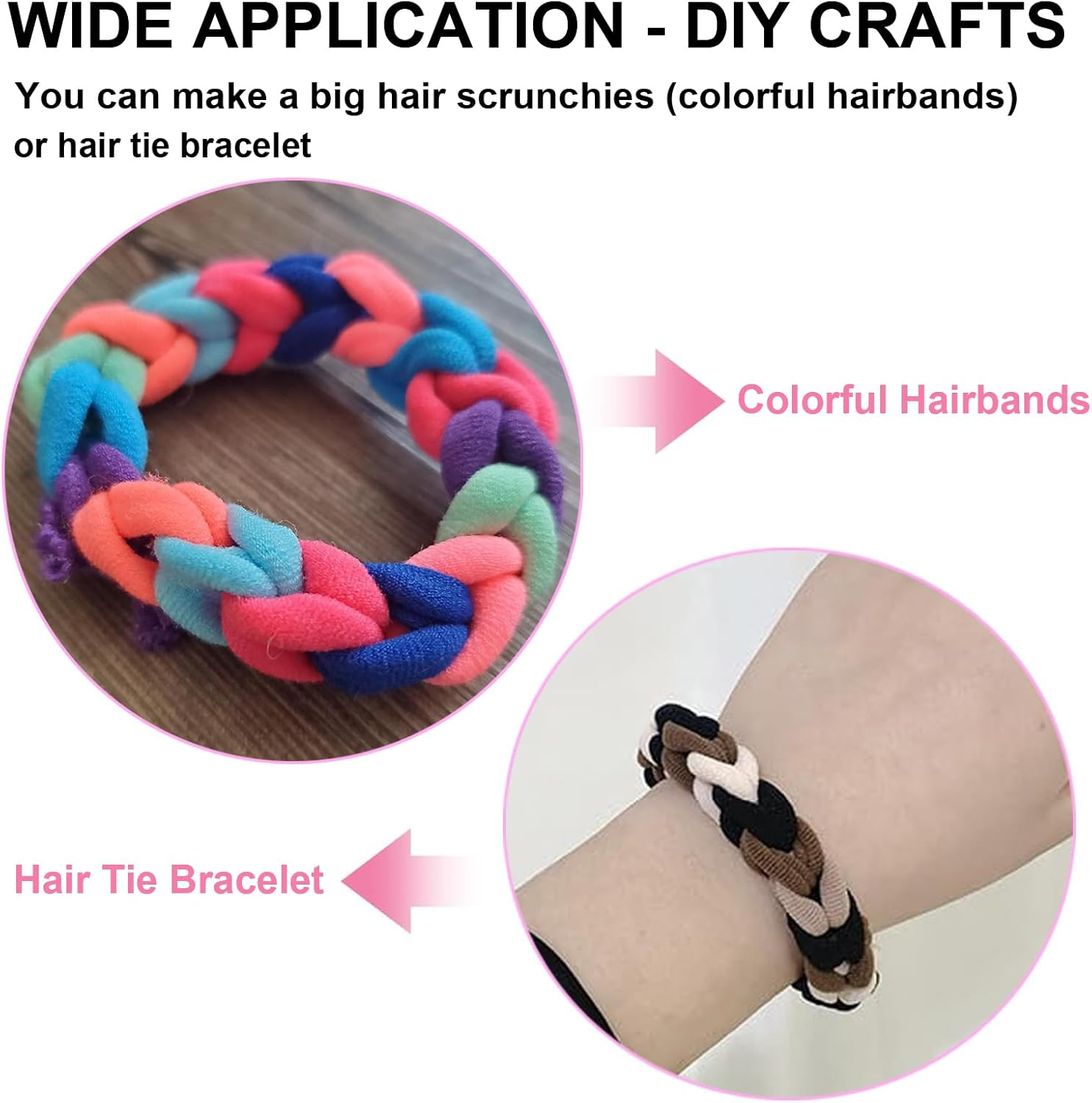 300PCS Baby Toddler Hair Ties, Cotton Seamless Hair Bands for Kids Girls Women, Fashion Braid Hair Holders 1.0Inch image number 5